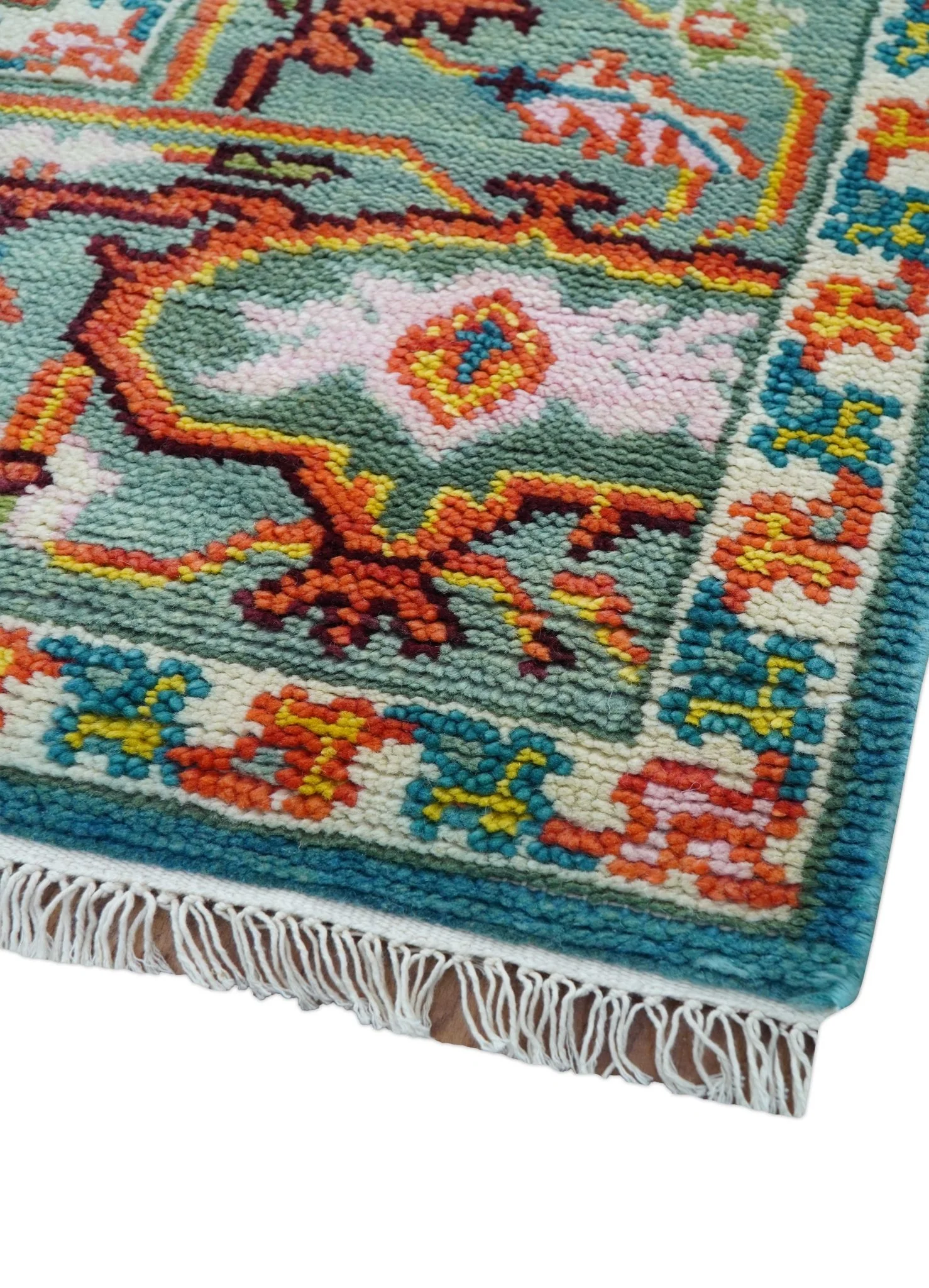 Traditional Medallion Design Blue Hand knotted 8x10 Wool Area Rug - Image 5