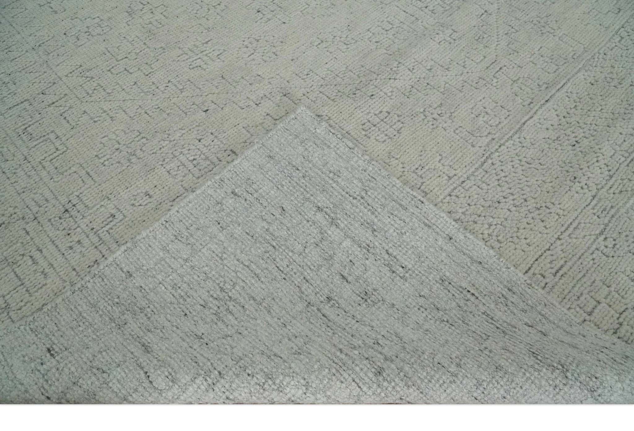 Neutral Contemporary 8x10 Medallion Beige 8x10 Hand knotted wool area rug - Image 5