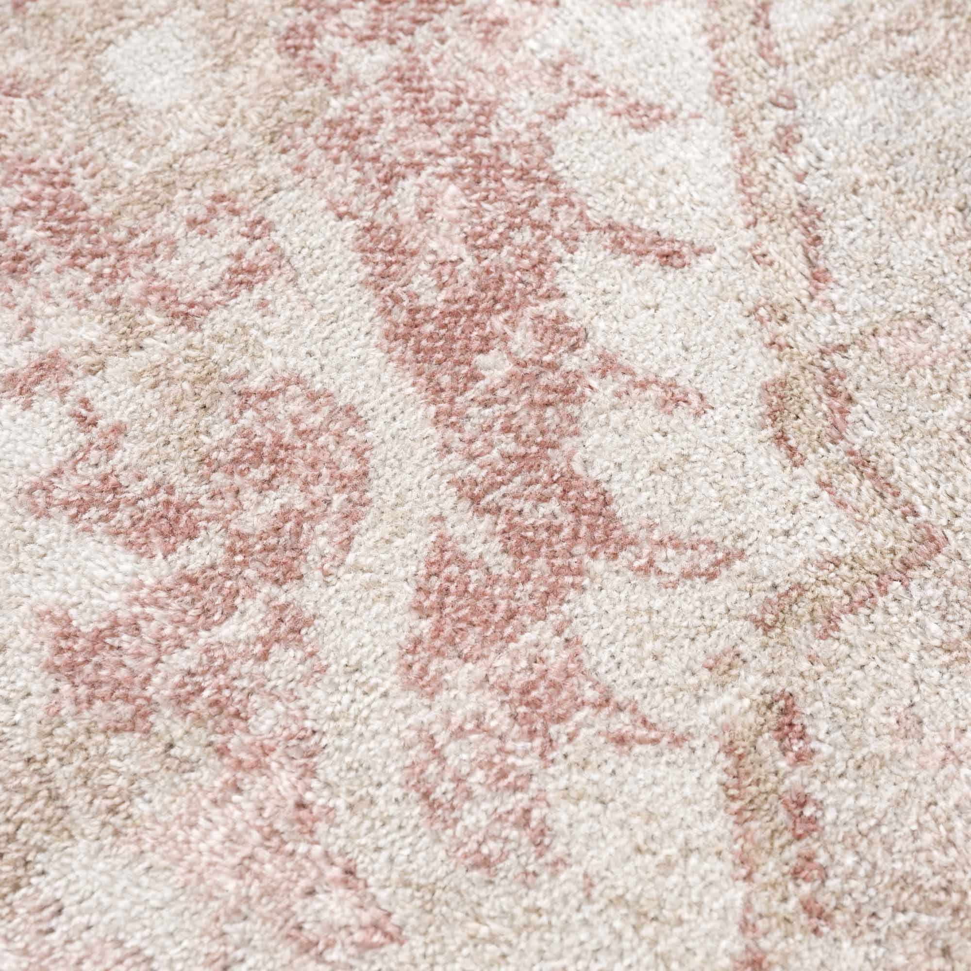 Traditional Medallion Pink, Silver and Beige Multi Size Area Rug - Image 11