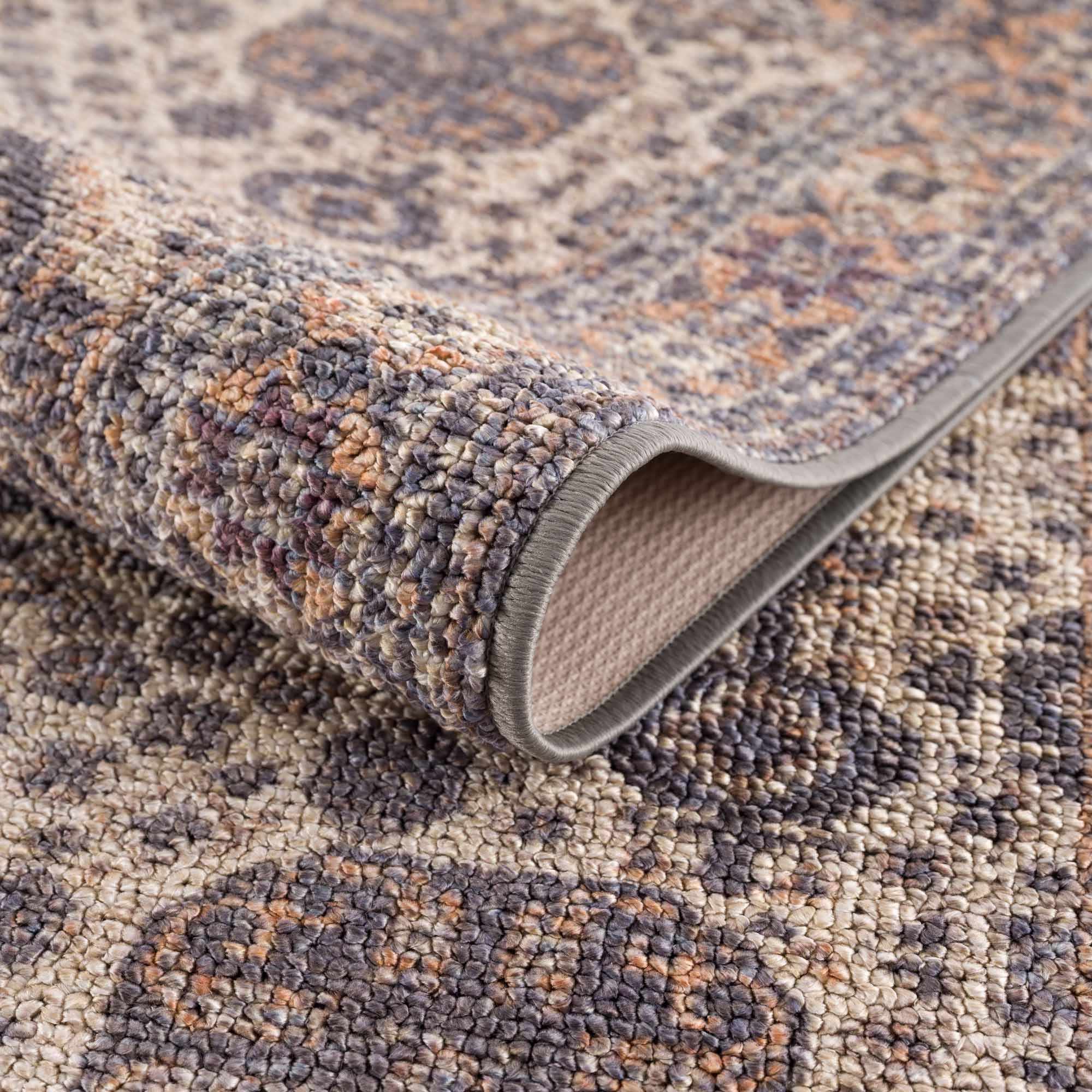 Traditional Oriental Design Beige and Purple Medium pile Area rug - Image 13