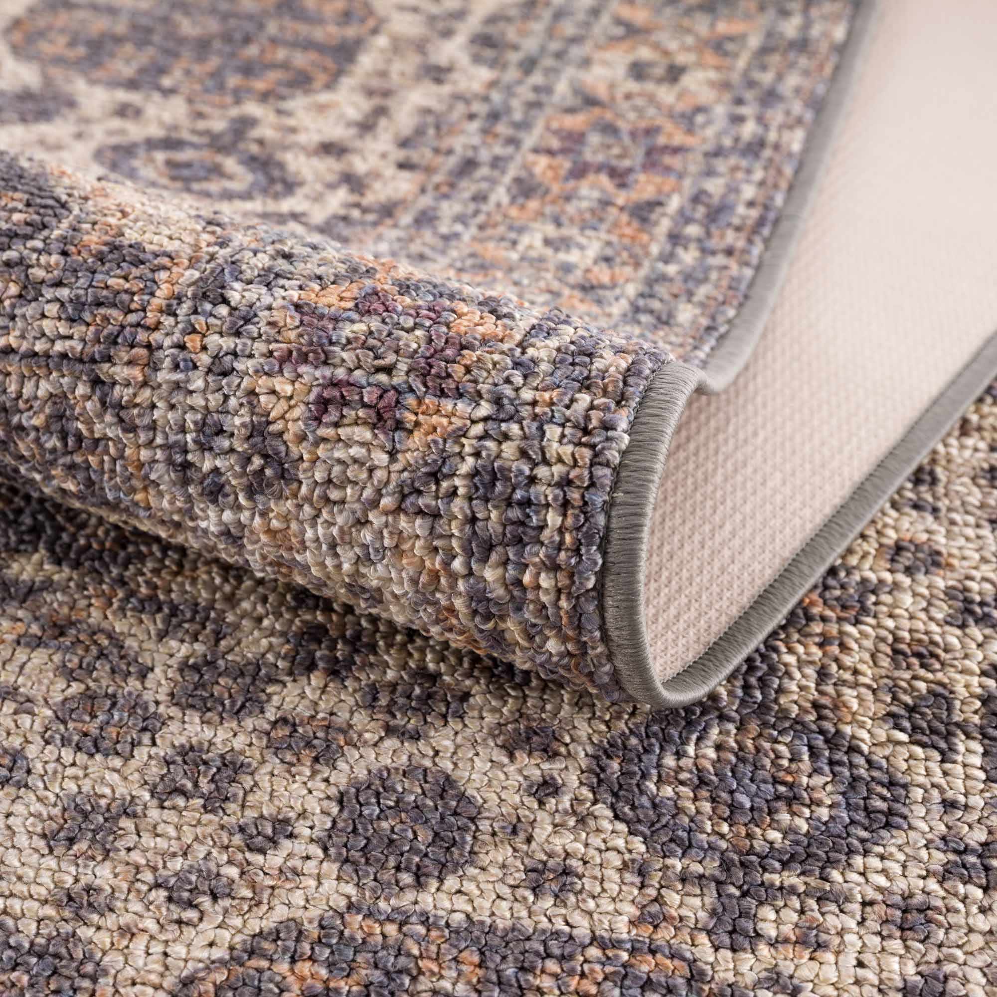 Traditional Oriental Design Beige and Purple Medium pile Area rug - Image 14