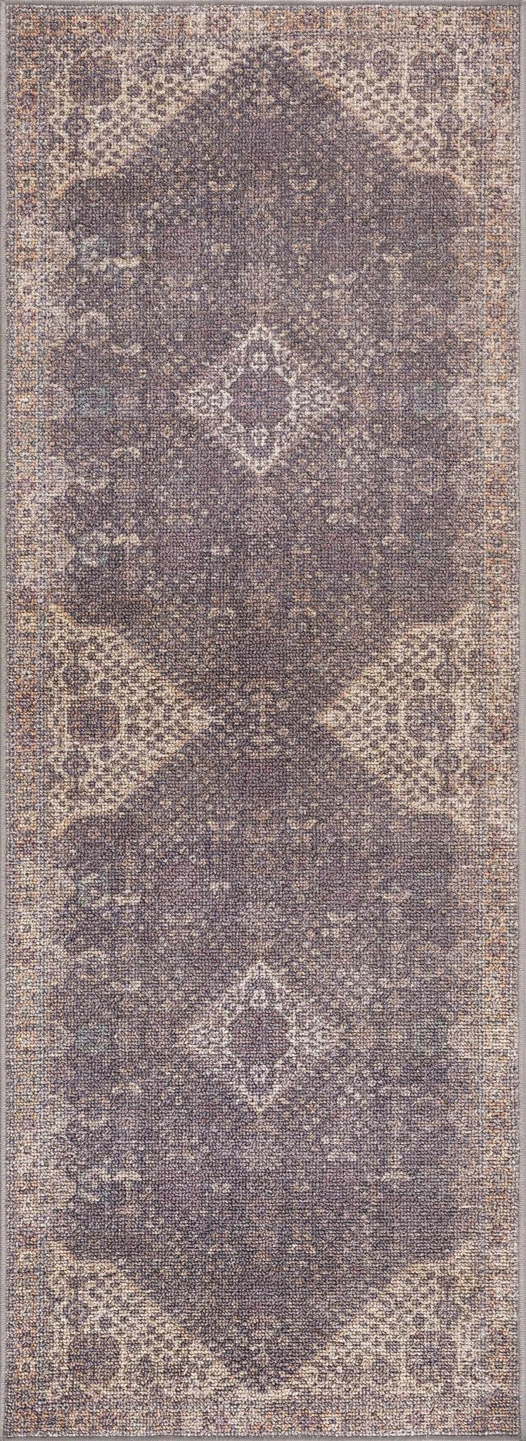 Traditional Oriental Design Beige and Purple Medium pile Area rug - Image 9