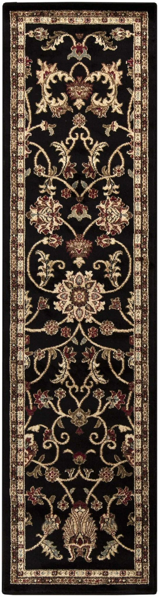 Traditional Oriental Black Machine Woven Rug - Image 12