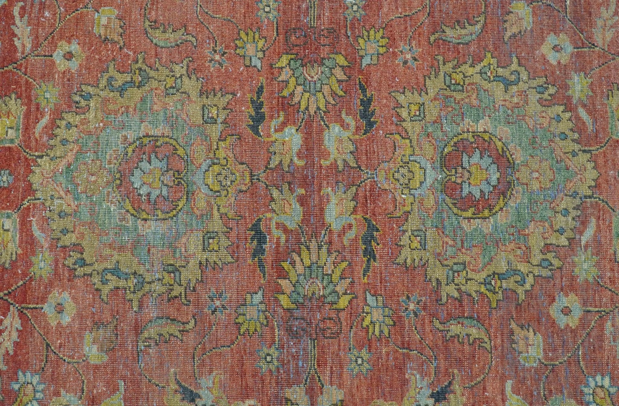 Traditional Oriental Design Fine Rust And Blue Hand Knotted 4x6 Wool Area Rug - Image 3