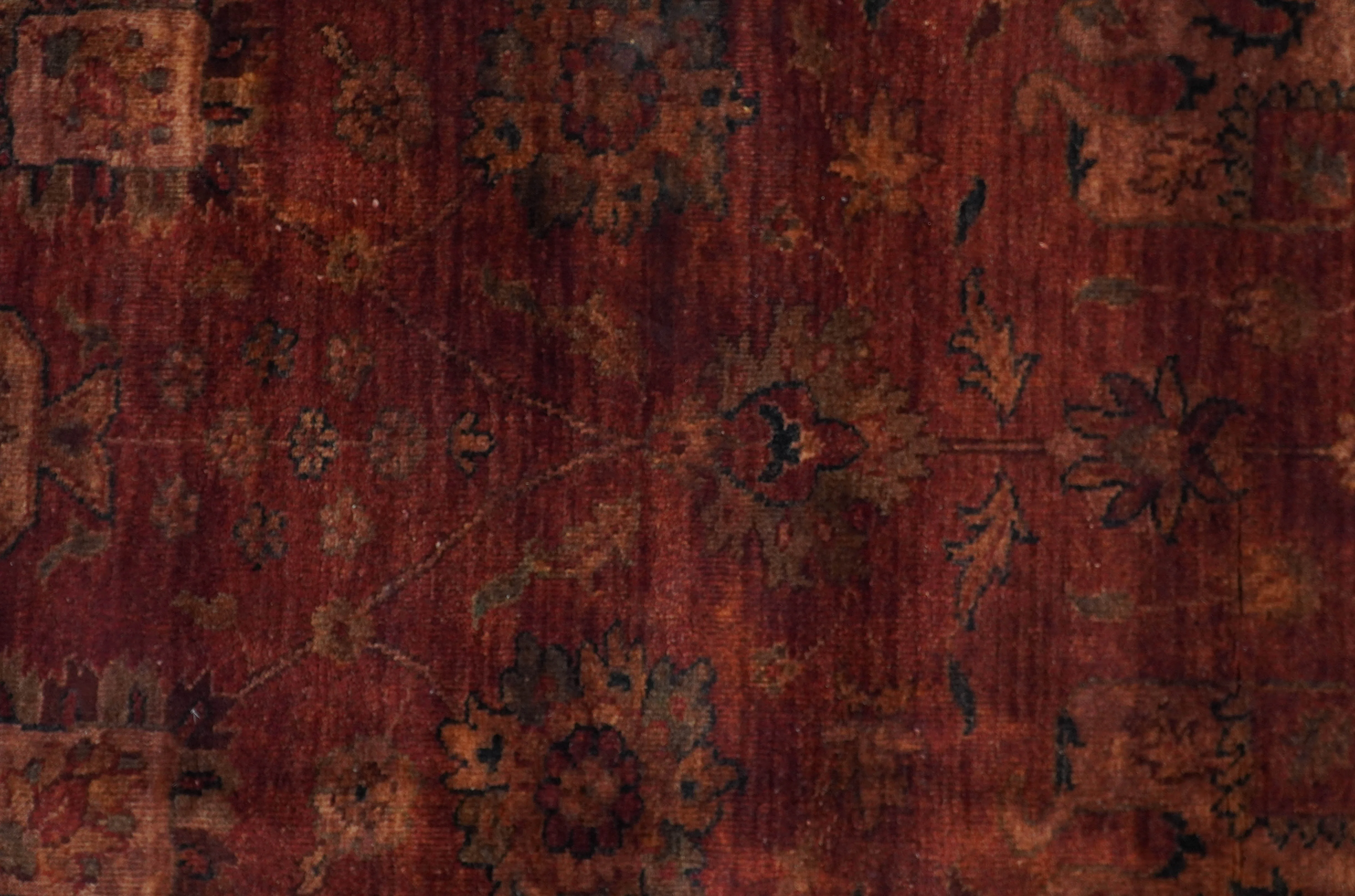 8x10 Traditional Overdyed Red And Black Hand Knotted Wool Area Rug - Image 7