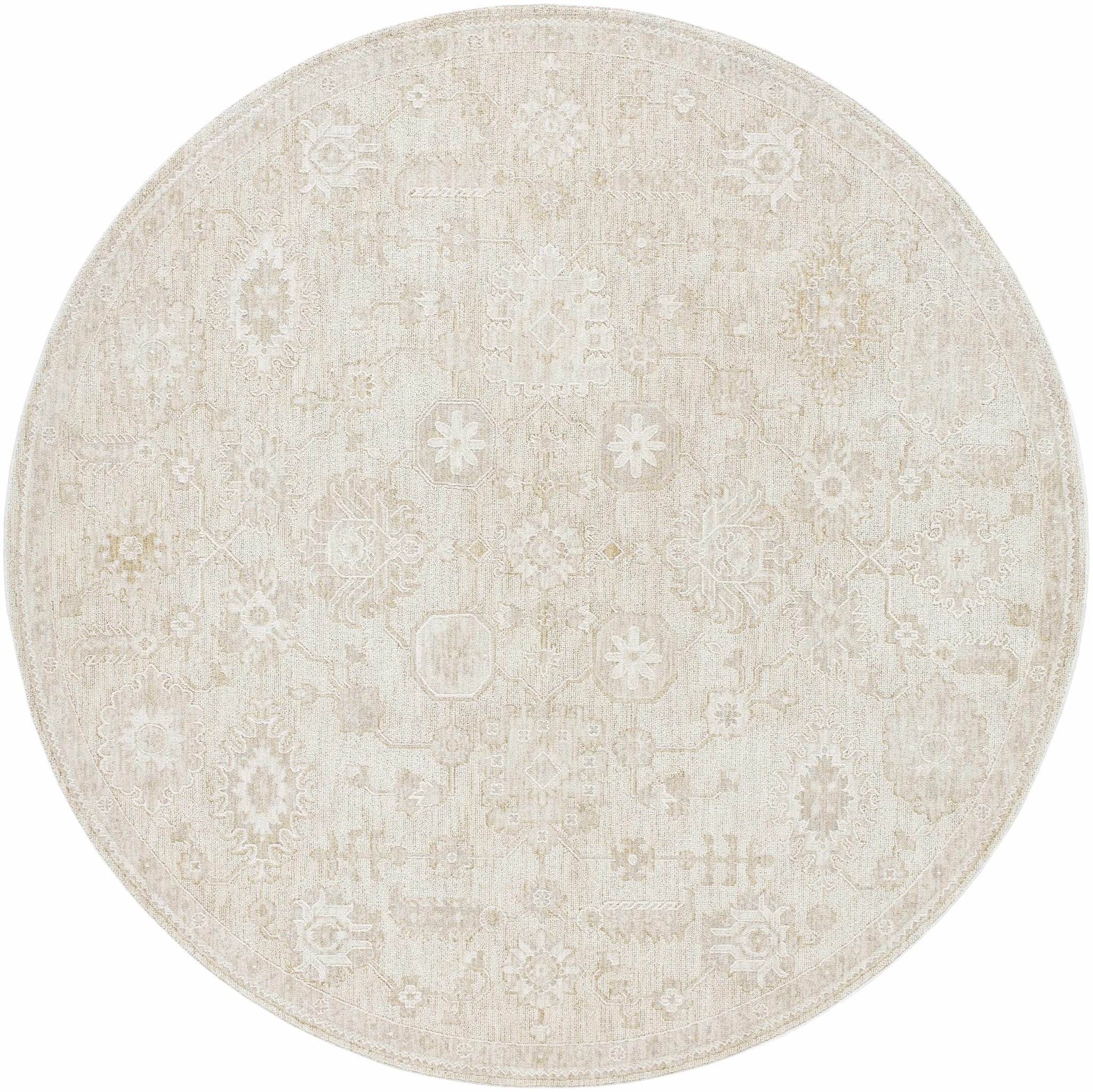 Traditional Oriental Design Silver Machine Woven Rug - Image 8