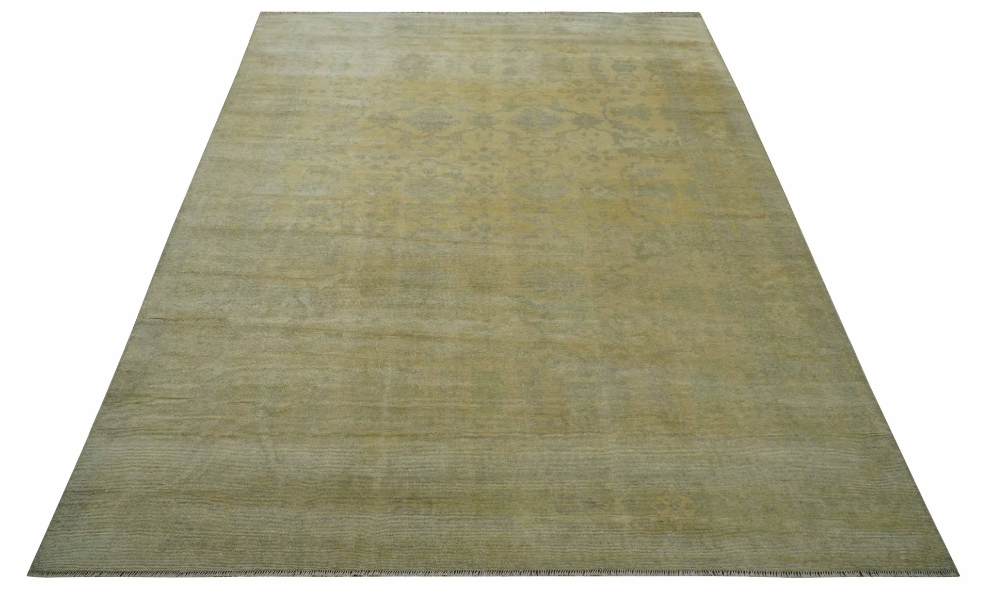 9x12 Antique Oriental Oushak Beige Hand knotted Wool Area Rug - Image 10