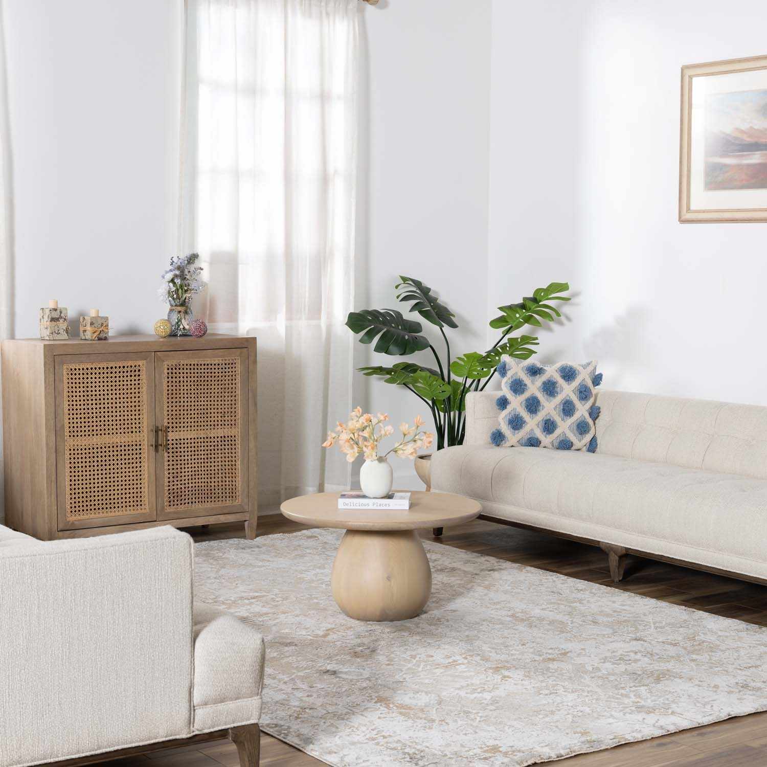 Traditional Oushak Beige Area Rug - Image 3