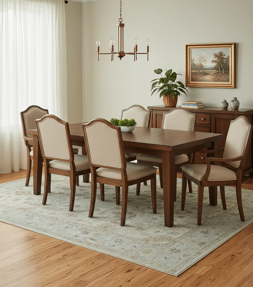 Traditional Oushak  Beige, Brown And Blue 8X10 Hand Knotted wool rug - Image 2