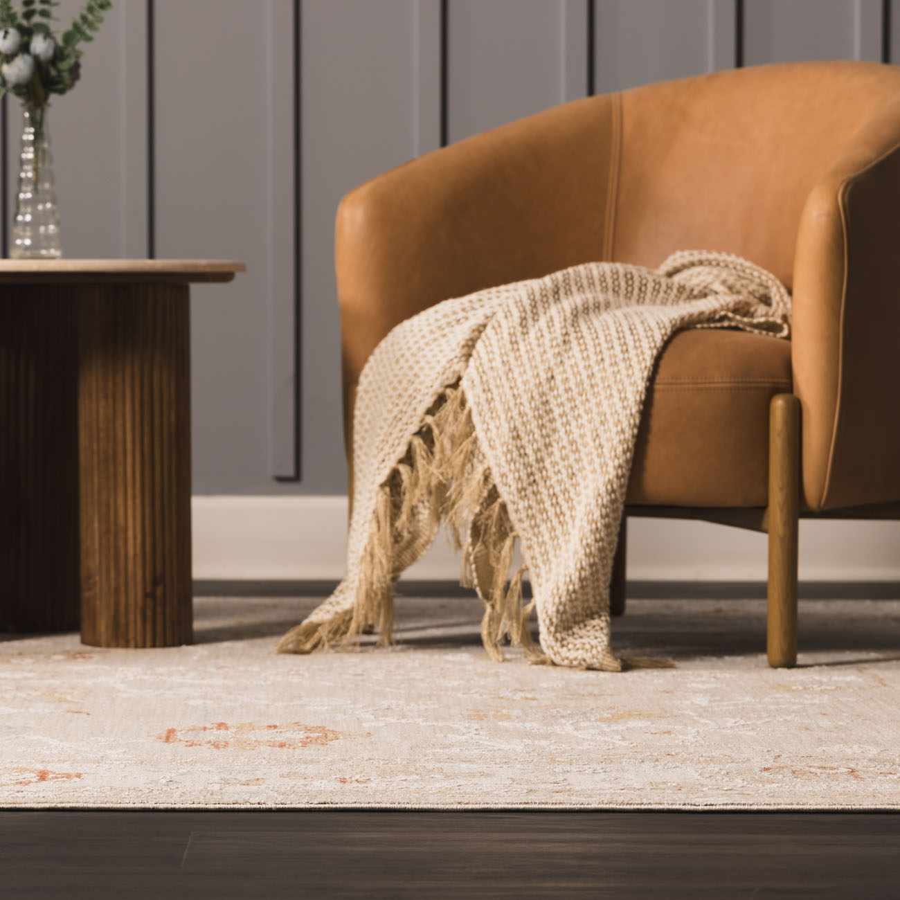 Traditional Oushak Beige Machine Woven Area Rug - Image 14
