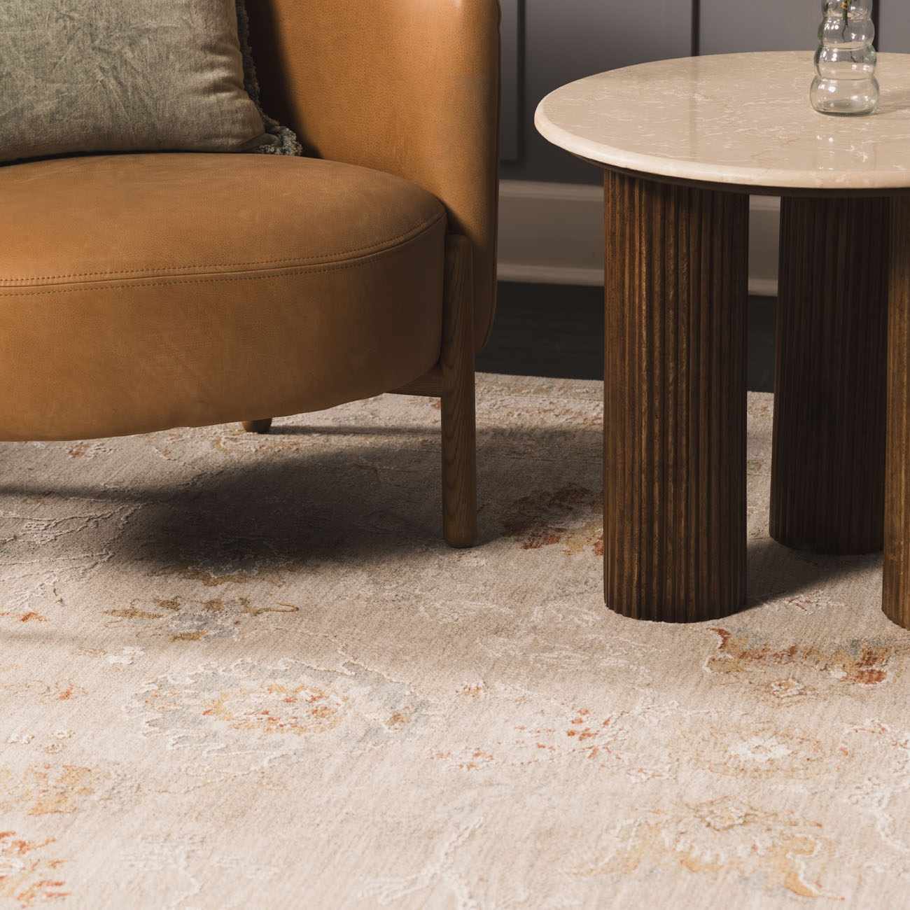 Traditional Oushak Beige Machine Woven Area Rug - Image 15