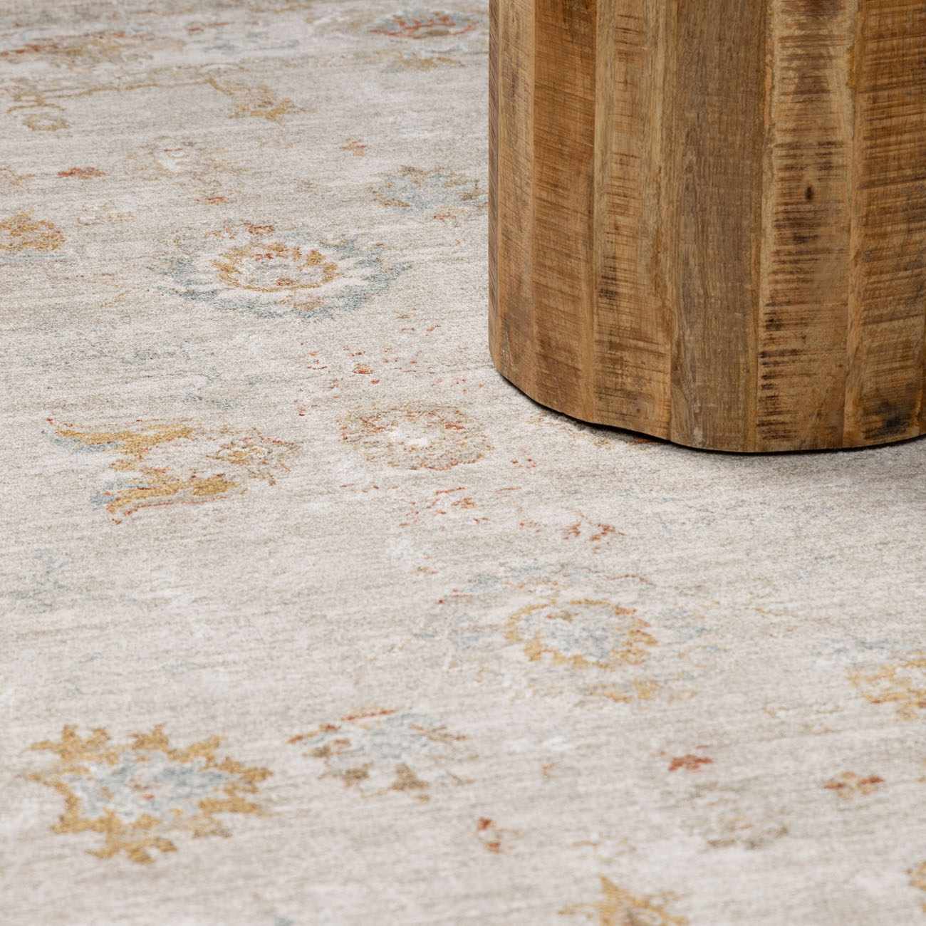 Traditional Oushak Beige Machine Woven Area Rug - Image 17