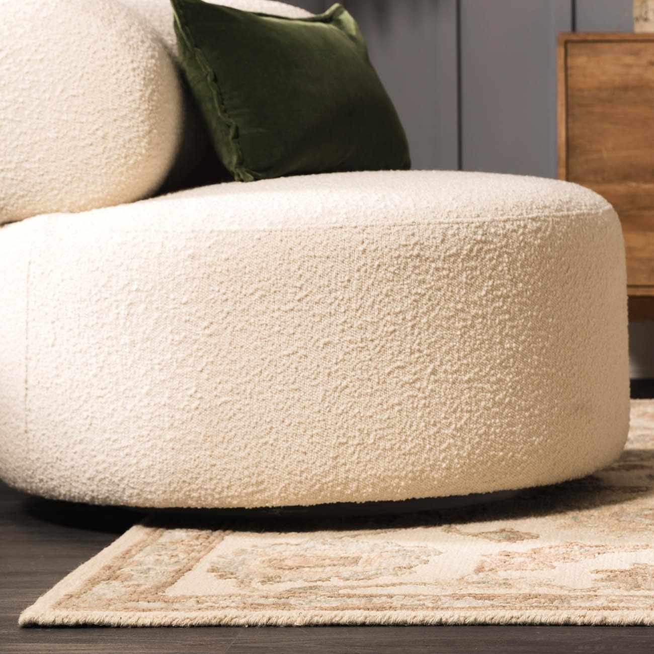 Traditional Oushak Design Beige Hand Tufted Wool Area Rug - Image 11