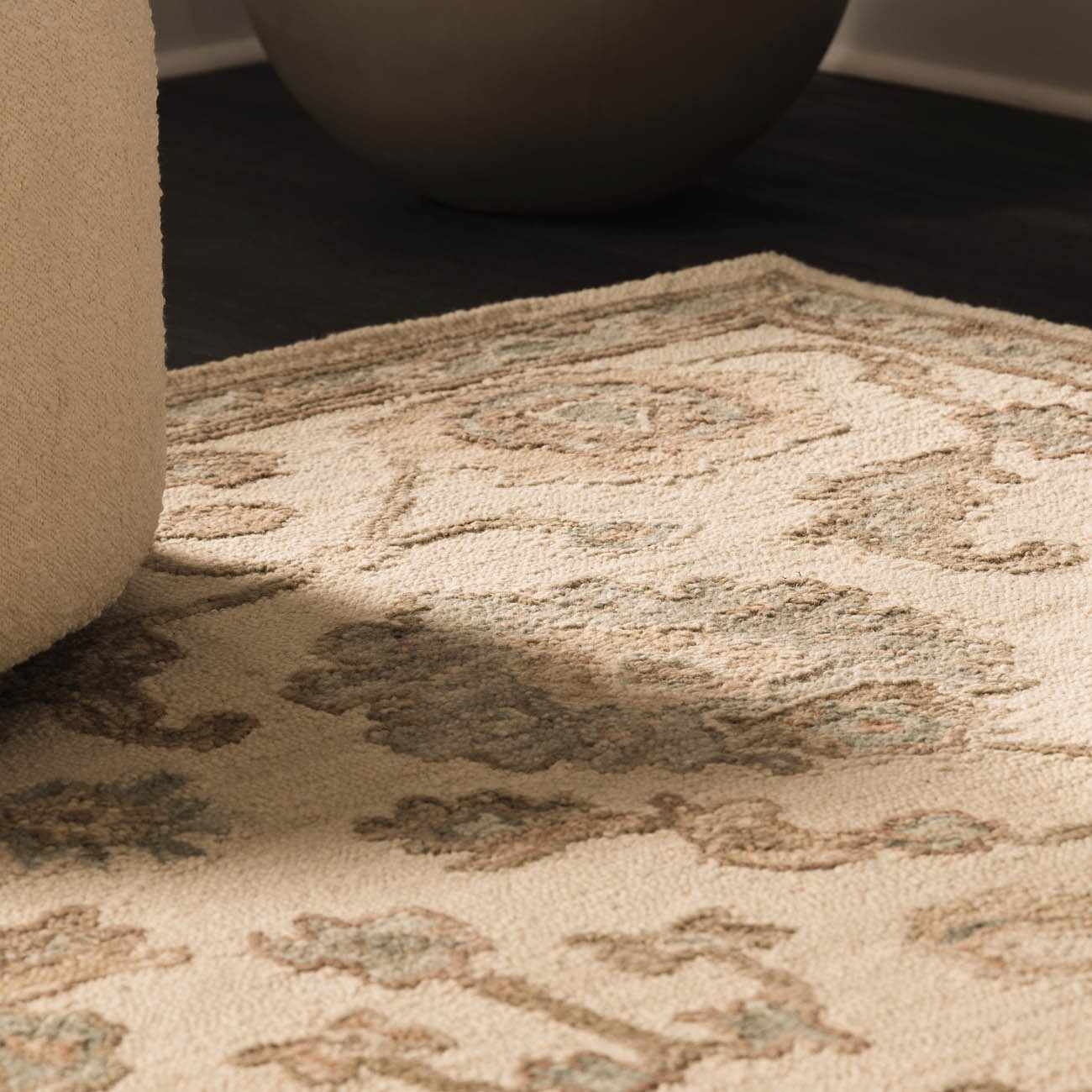 Traditional Oushak Design Beige Hand Tufted Wool Area Rug - Image 12