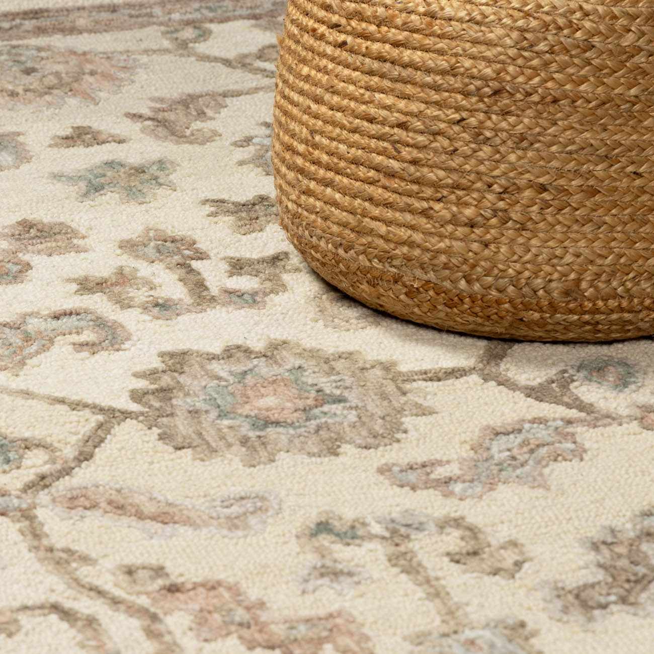 Traditional Oushak Design Beige Hand Tufted Wool Area Rug - Image 13