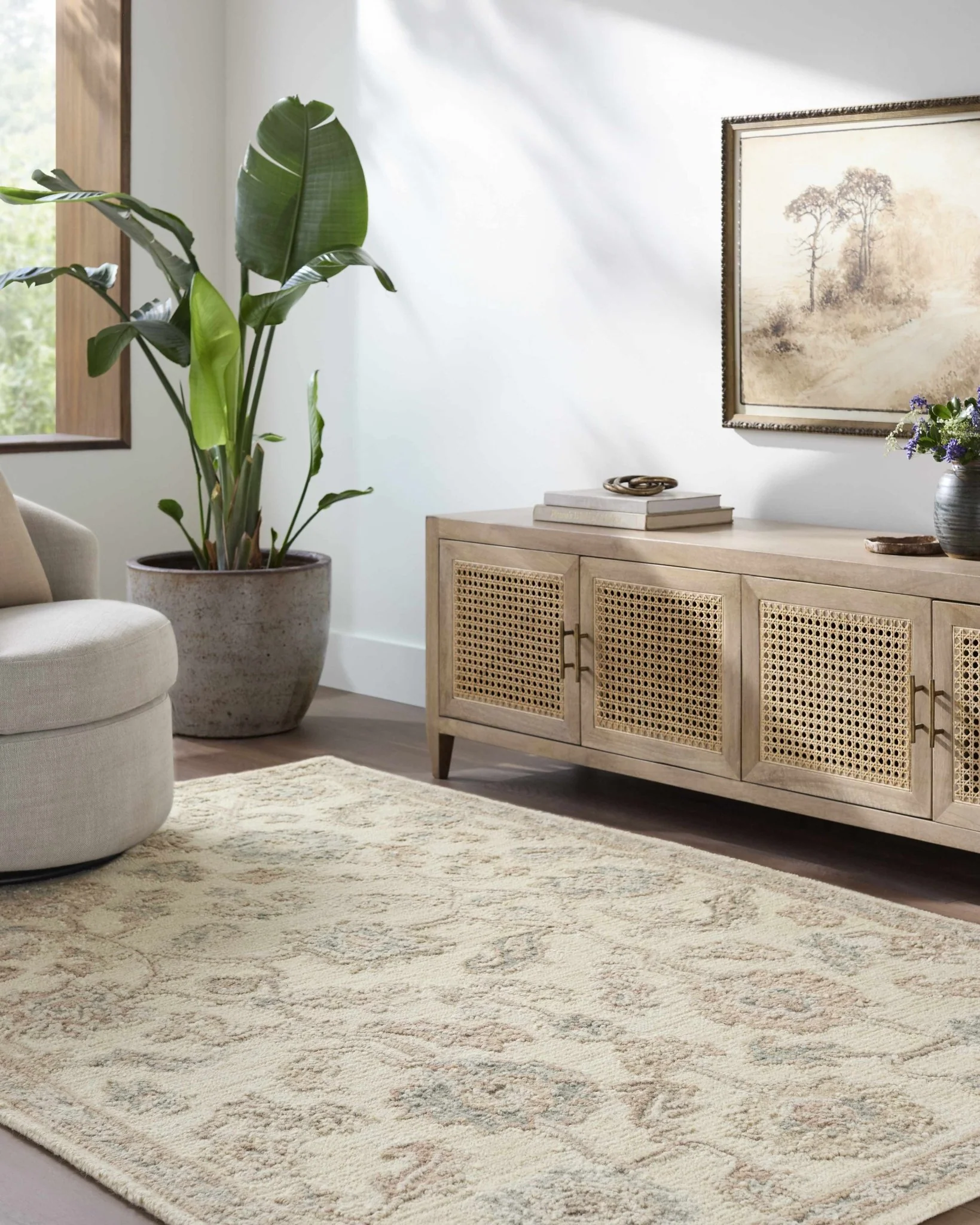 Traditional Oushak Design Beige Hand Tufted Wool Area Rug - Image 14
