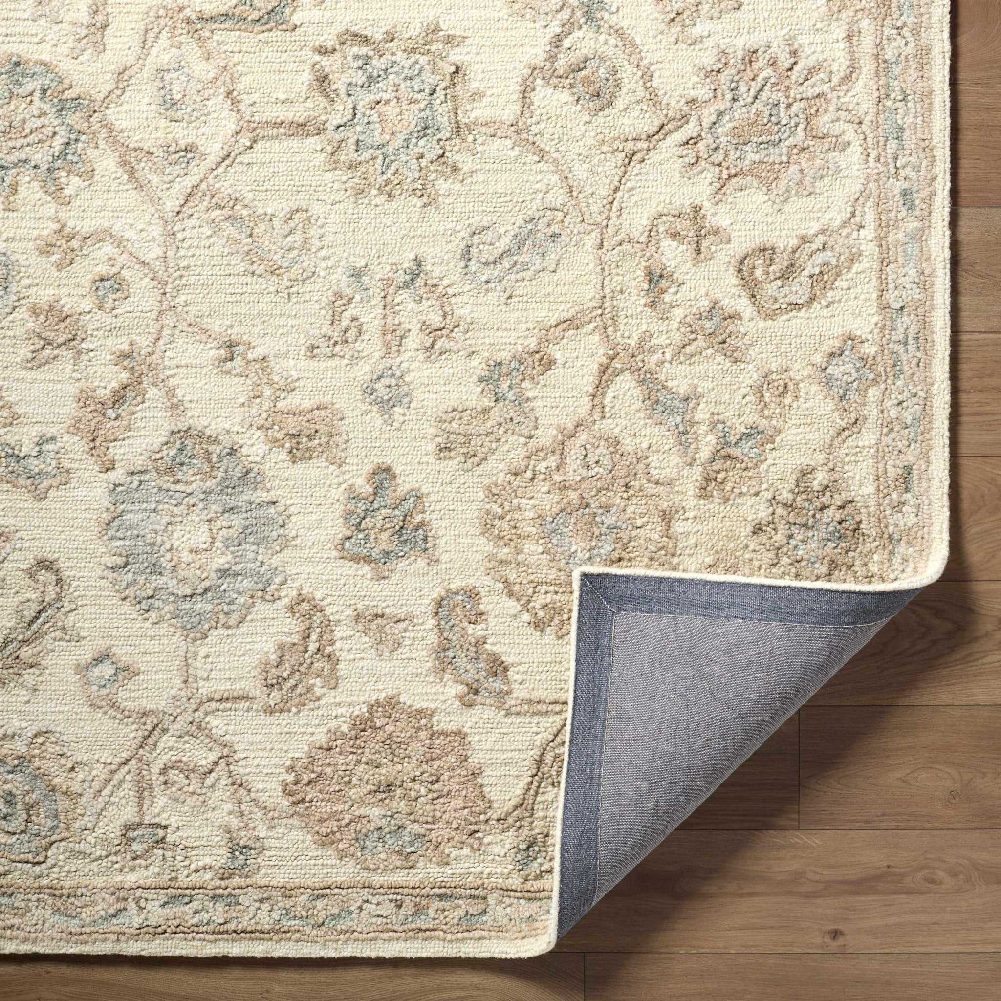 Traditional Oushak Design Beige Hand Tufted Wool Area Rug - Image 17