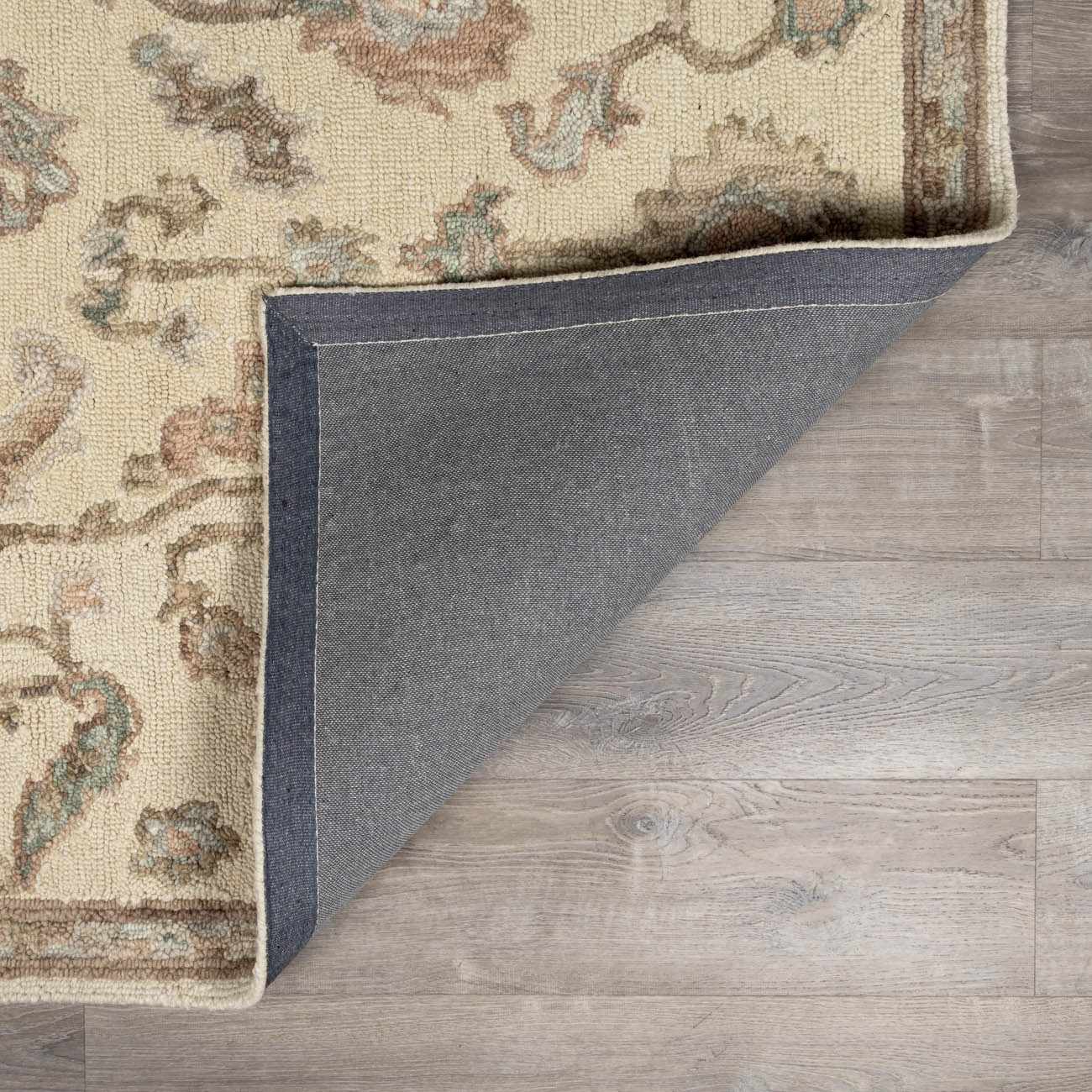 Traditional Oushak Design Beige Hand Tufted Wool Area Rug - Image 5