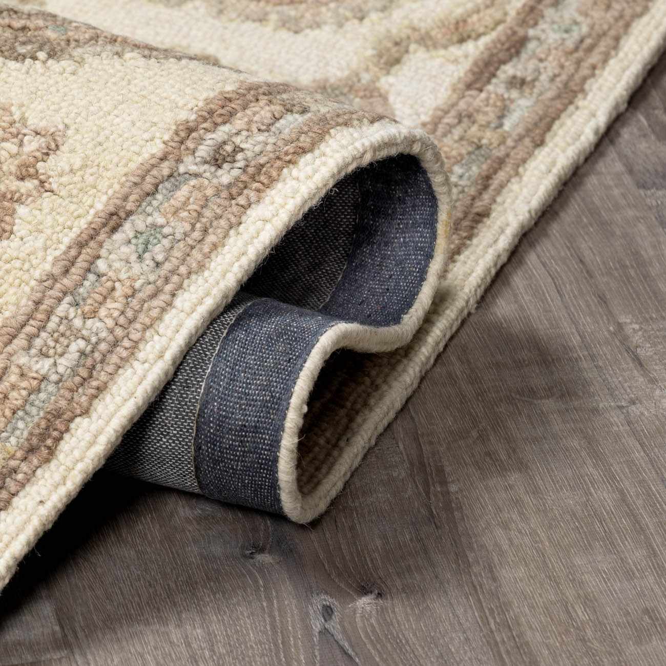 Traditional Oushak Design Beige Hand Tufted Wool Area Rug - Image 6
