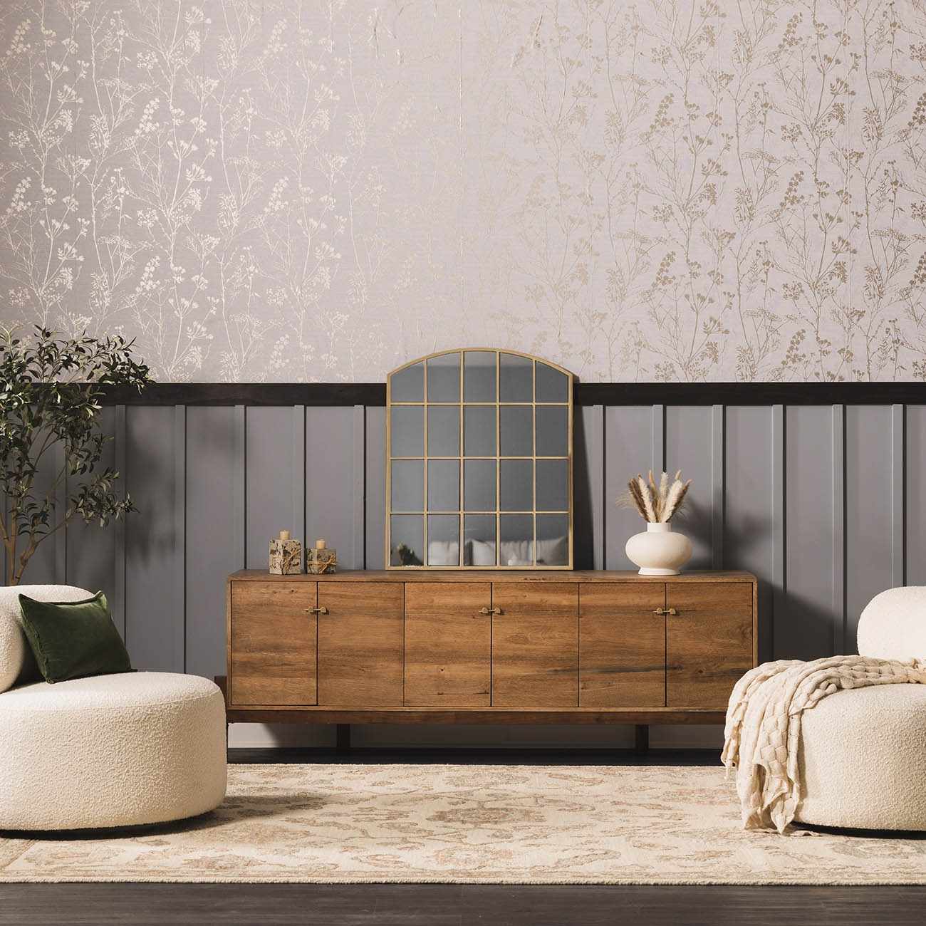 Traditional Oushak Design Beige Hand Tufted Wool Area Rug - Image 7