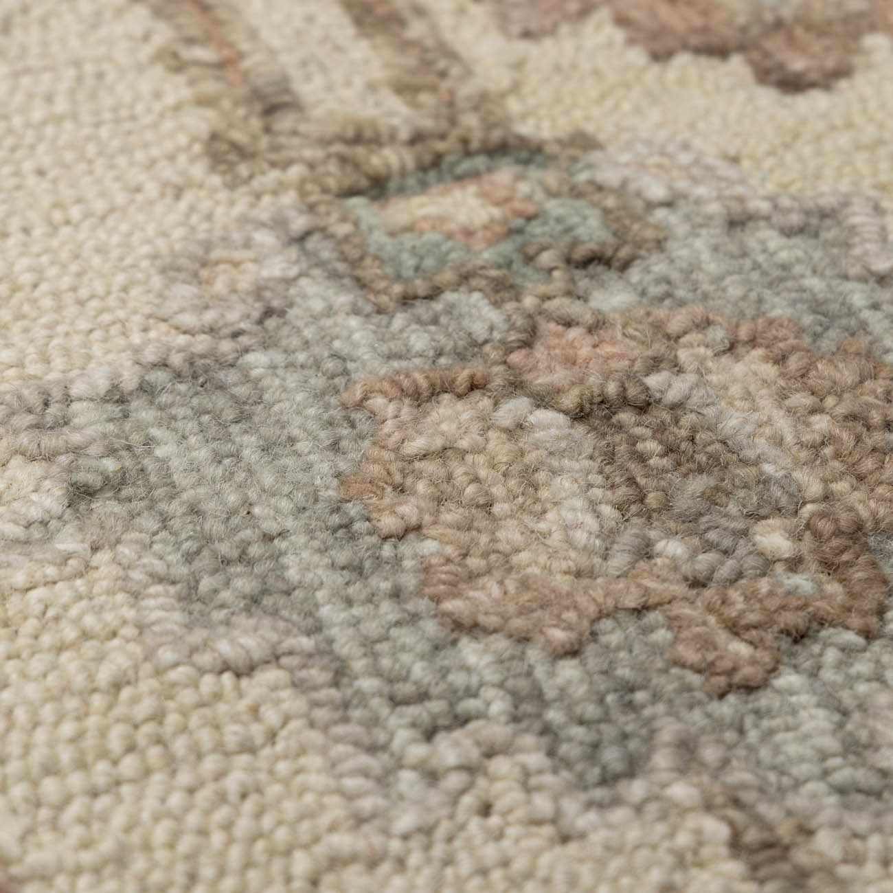Traditional Oushak Design Beige Hand Tufted Wool Area Rug - Image 9