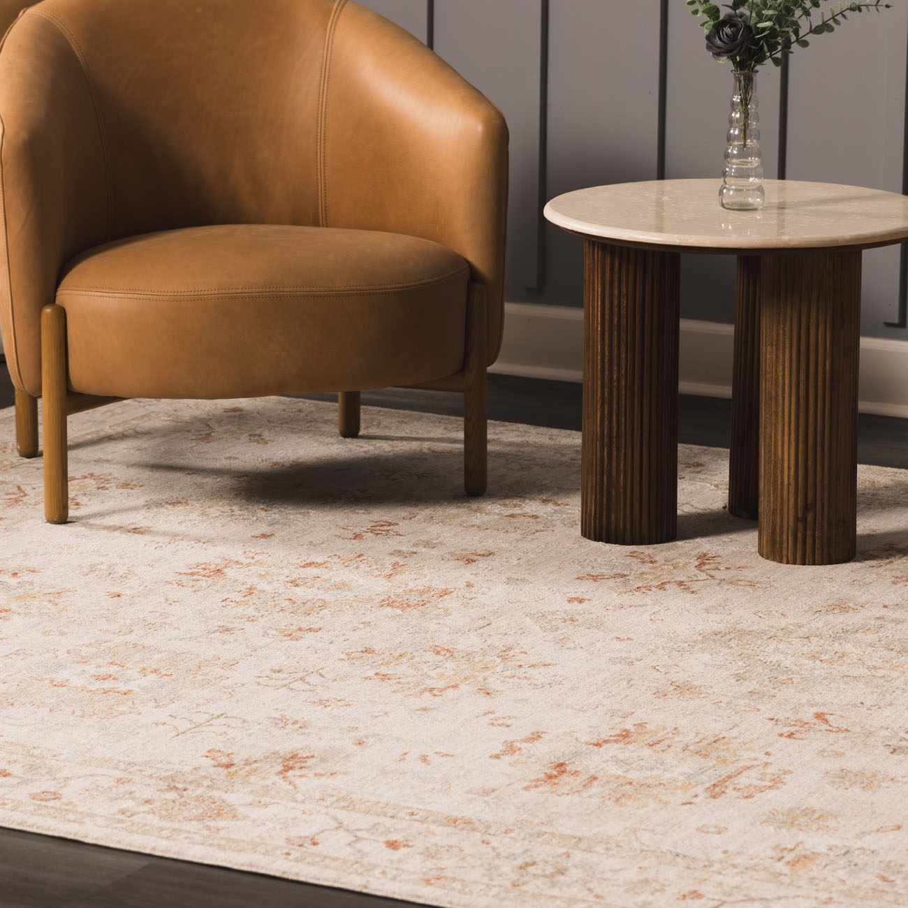 Traditional Oushak Design Beige Machine Woven Area Rug - Image 14