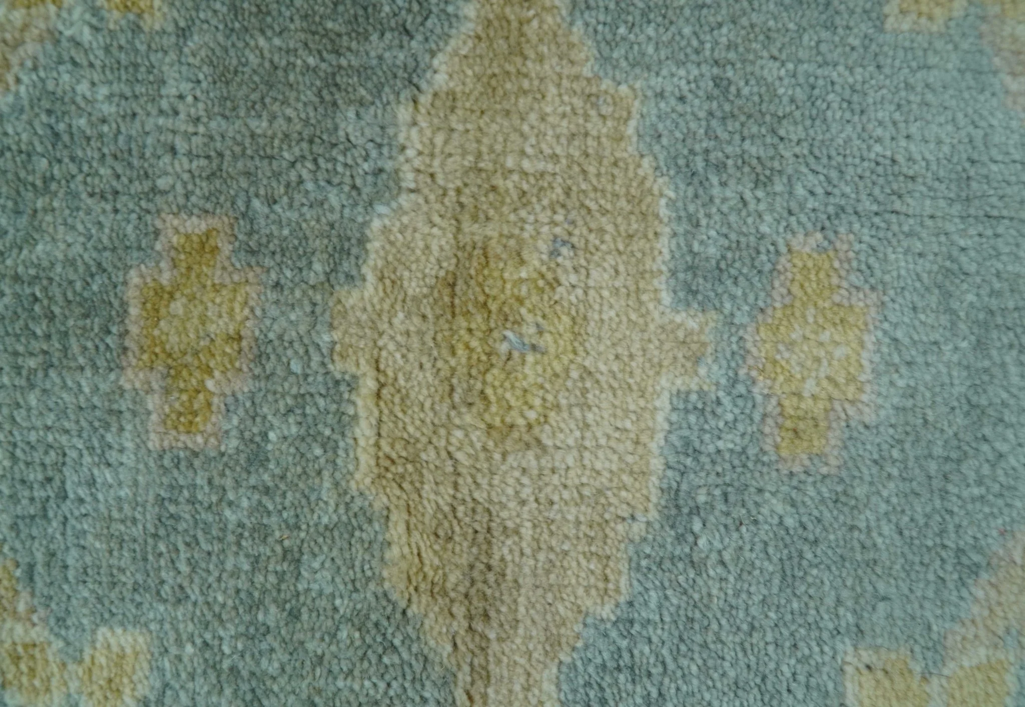 Traditional Oushak Design Blue And Beige Hand Knotted 8x10 Wool Area Rug - Image 4