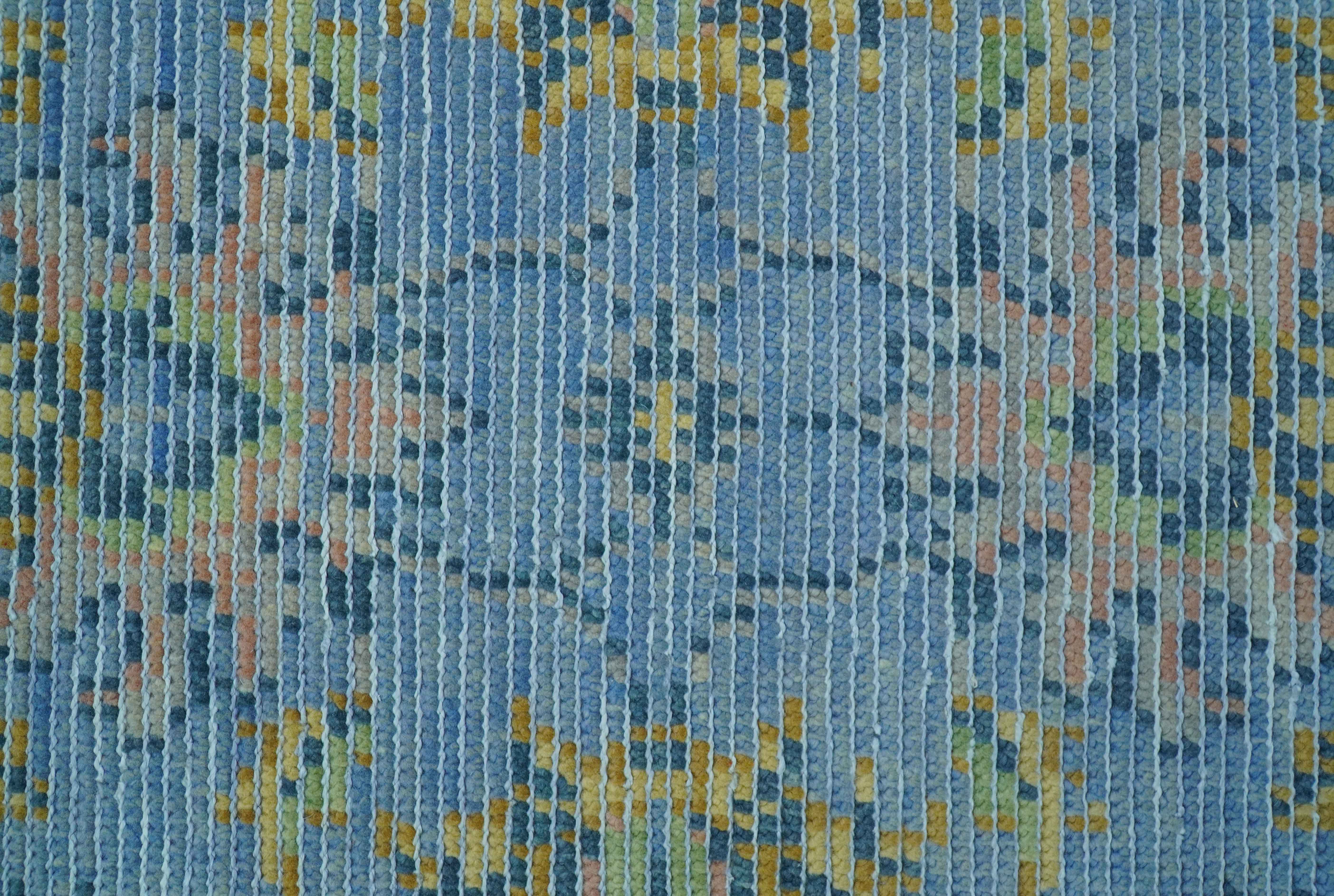 Traditional Oushak Design Blue Hand knotted 6x9 Wool Area Rug - Image 5