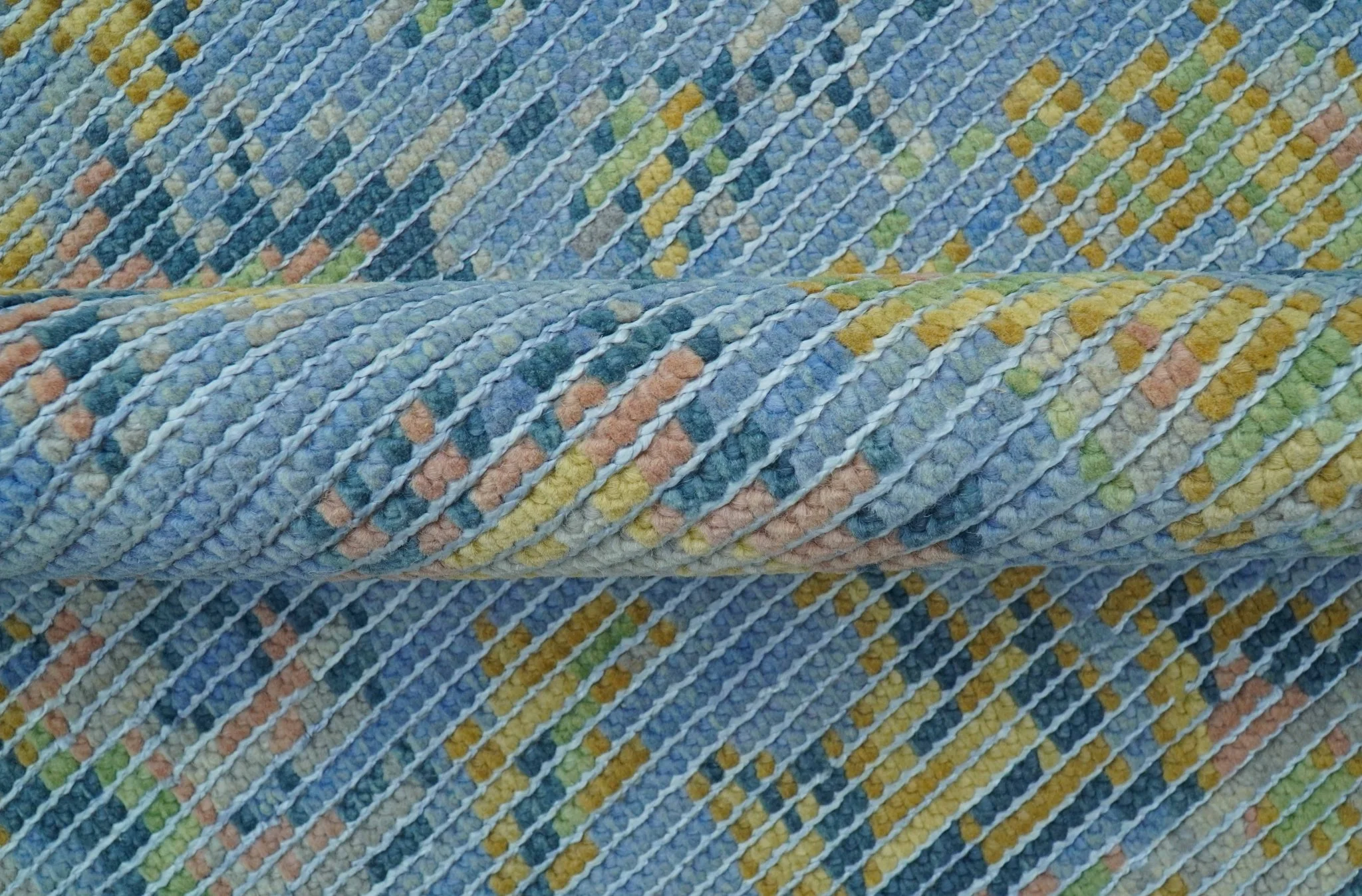 Traditional Oushak Design Blue Hand knotted 6x9 Wool Area Rug - Image 6