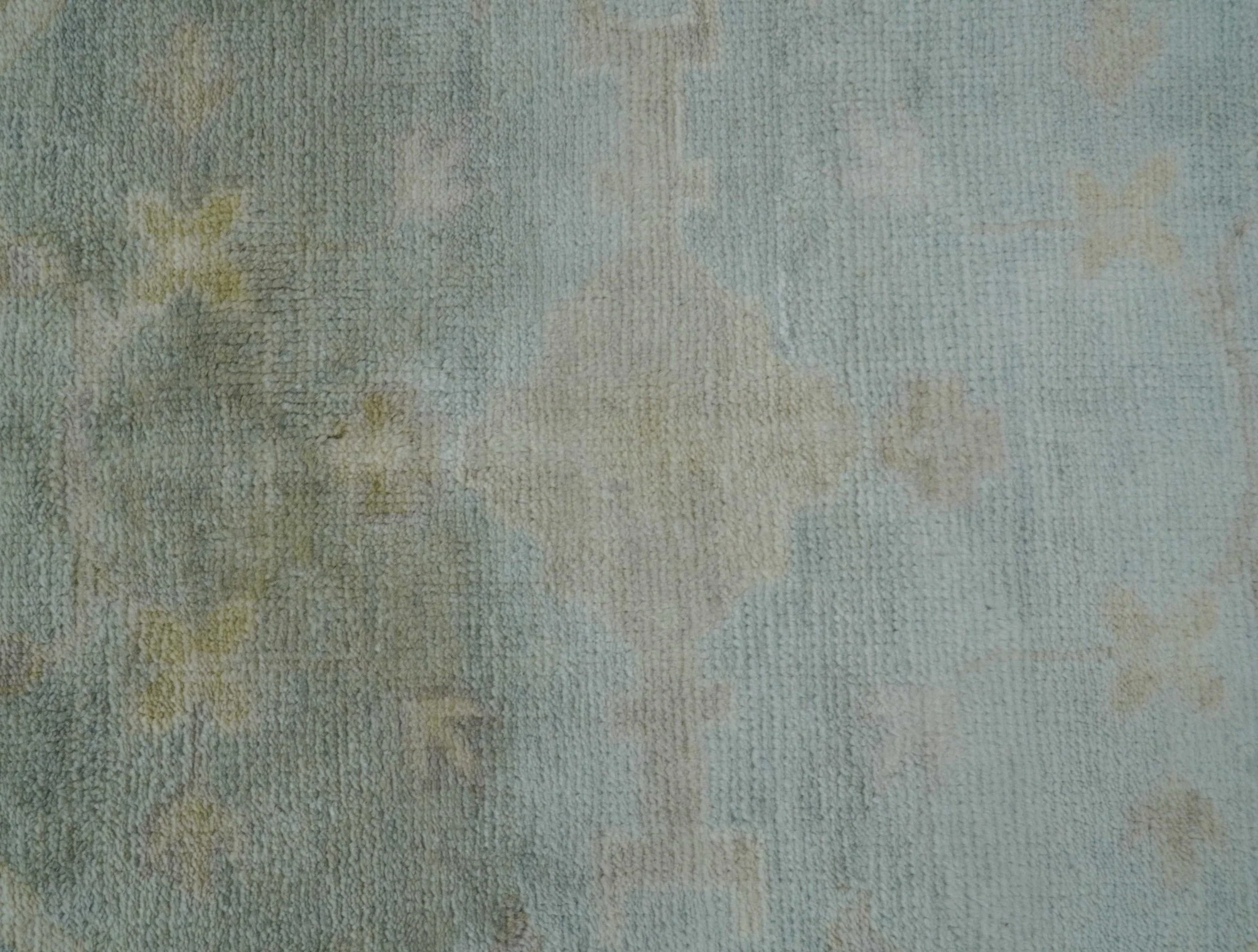 Traditional Oushak Design Blue And Beige 12x15 Hand Knotted Wool Rug - Image 6
