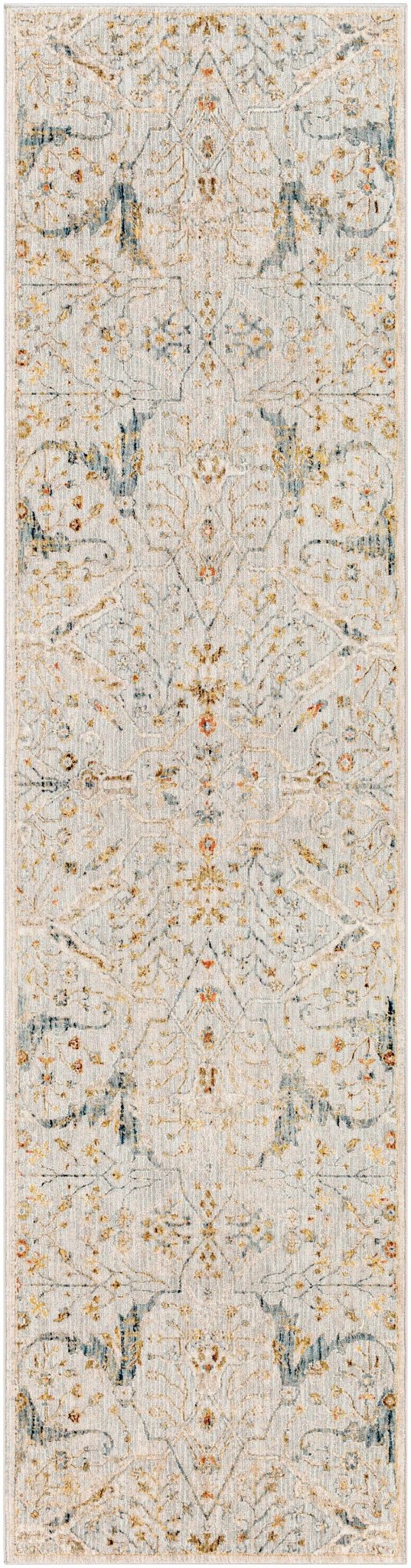 Traditional Oushak Design Gray Machine Woven Rug - Image 14