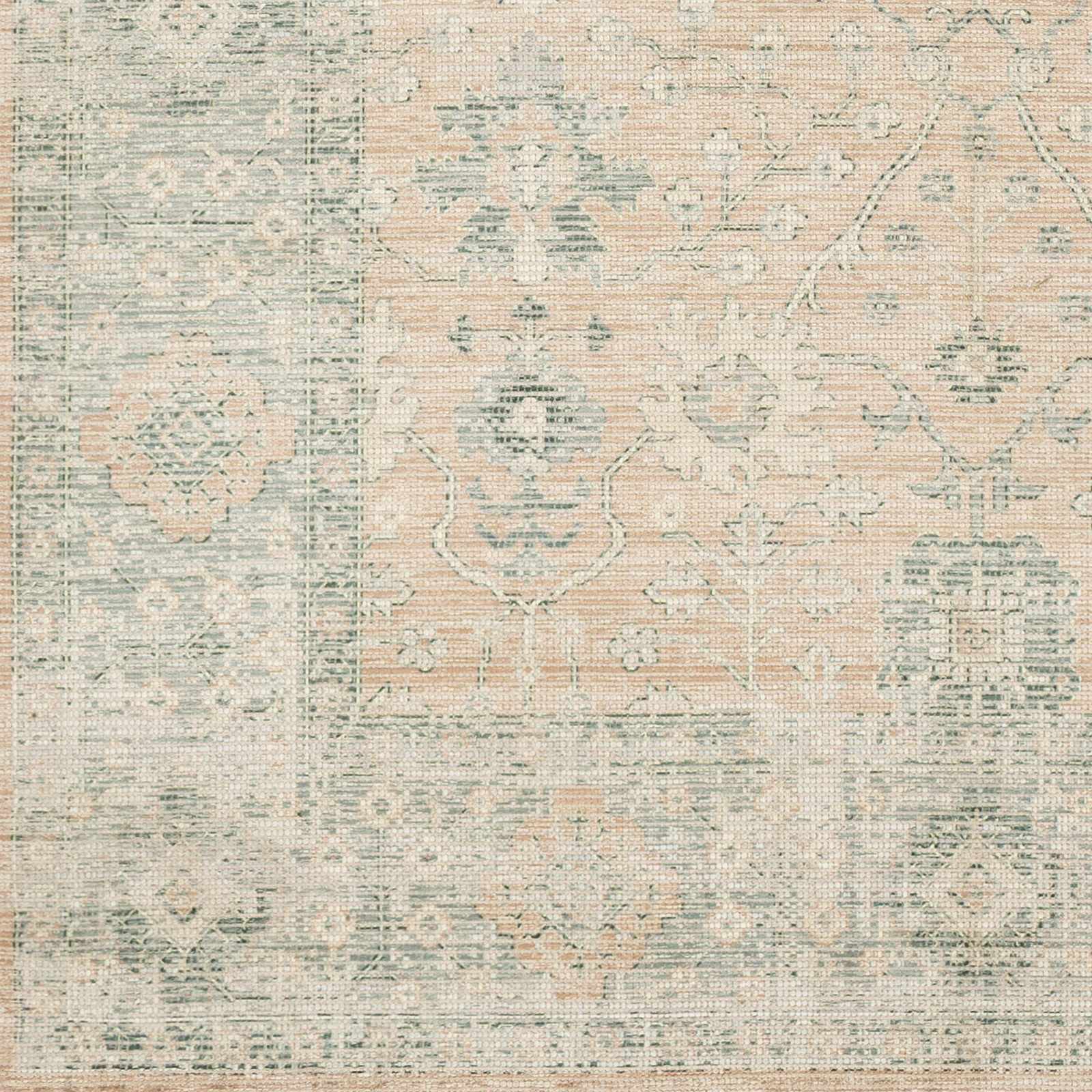 Traditional Oushak Design Peach Handmade Cotton-blend Rug - Image 4