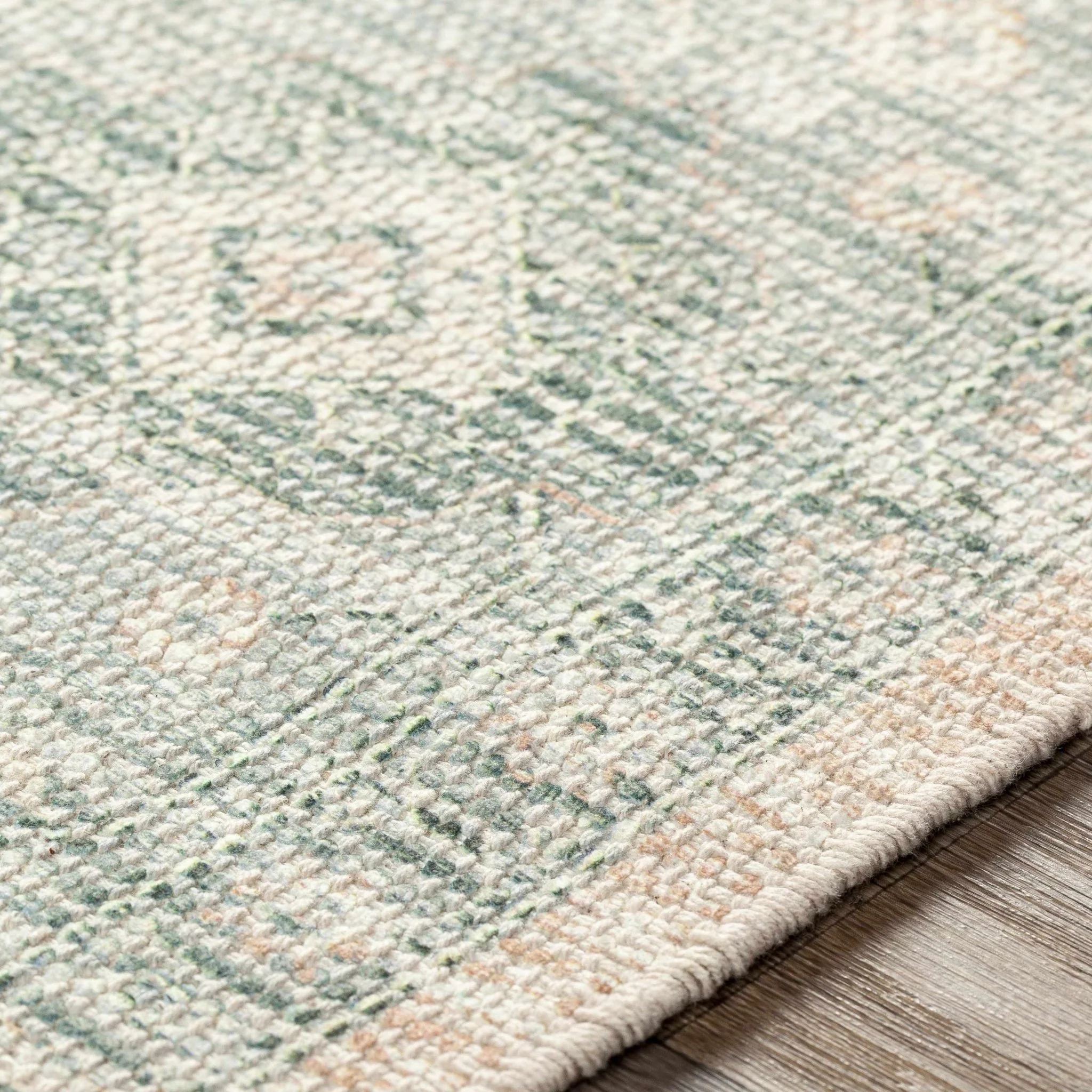 Traditional Oushak Design Peach Handmade Cotton-blend Rug - Image 5