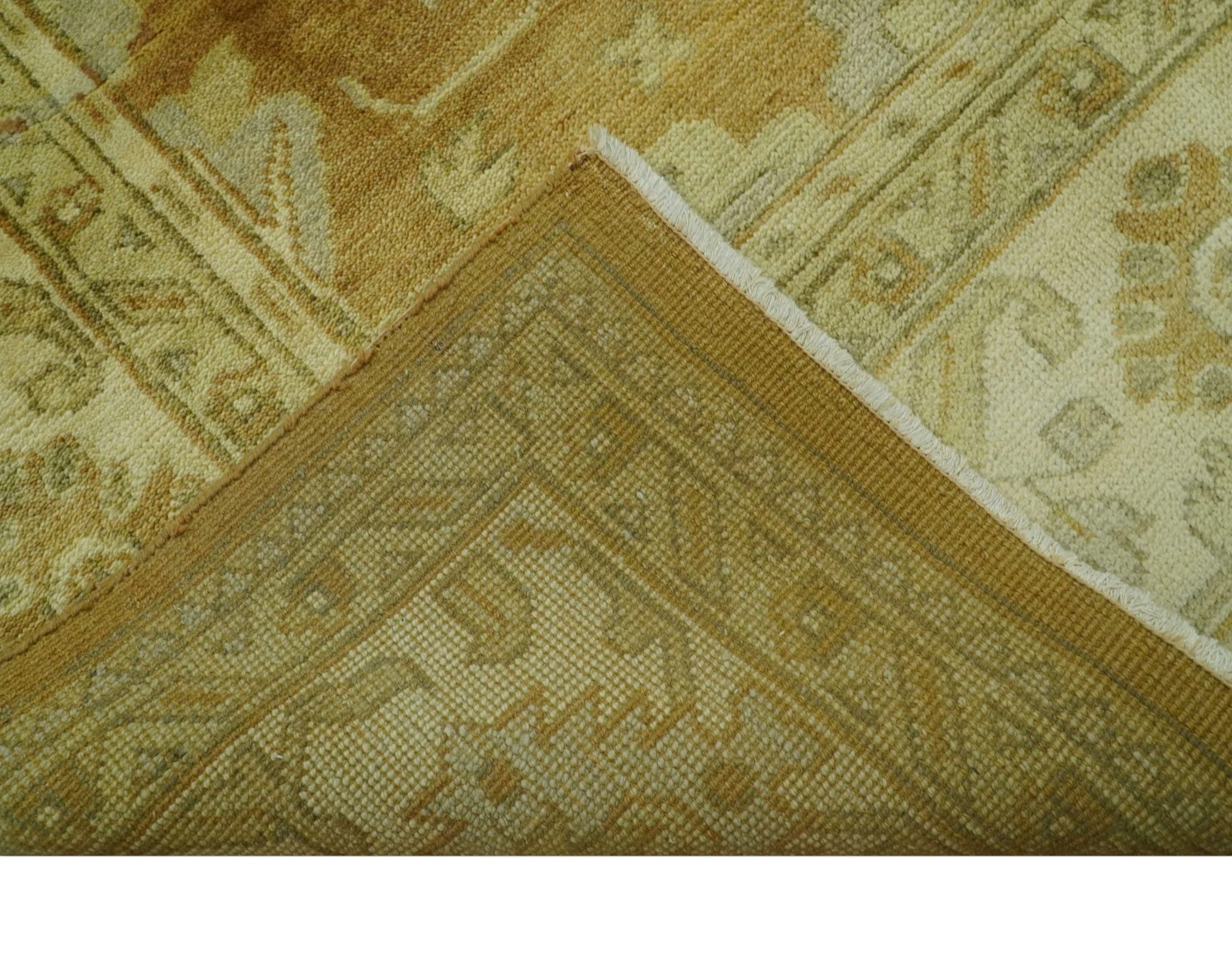 Traditional Oushak Design Rust And Beige Hand Knotted 8x10 Wool Area Rug - Image 5