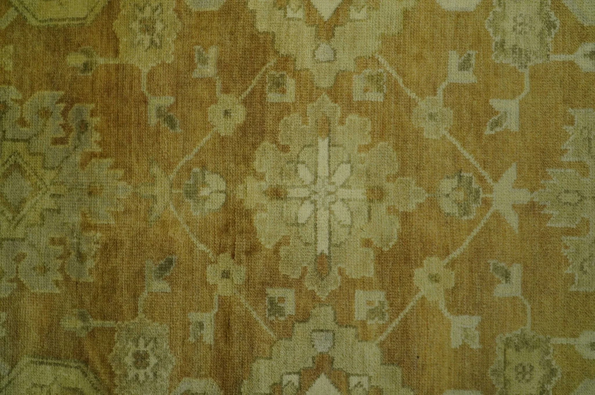 Traditional Oushak Design Rust And Beige Hand Knotted 8x10 Wool Area Rug - Image 7
