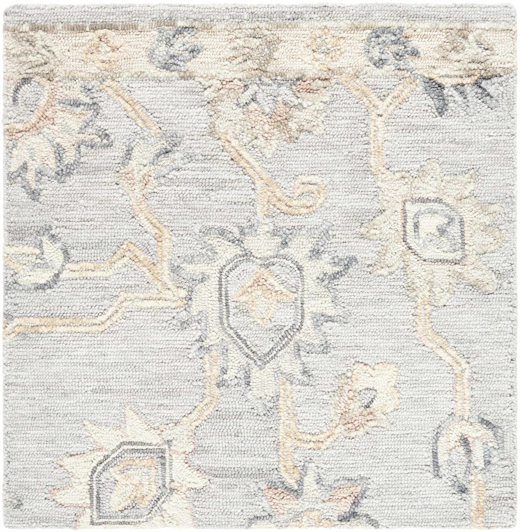 Traditional Oushak Design Silver Hand Tufted Wool Area Rug - Image 6