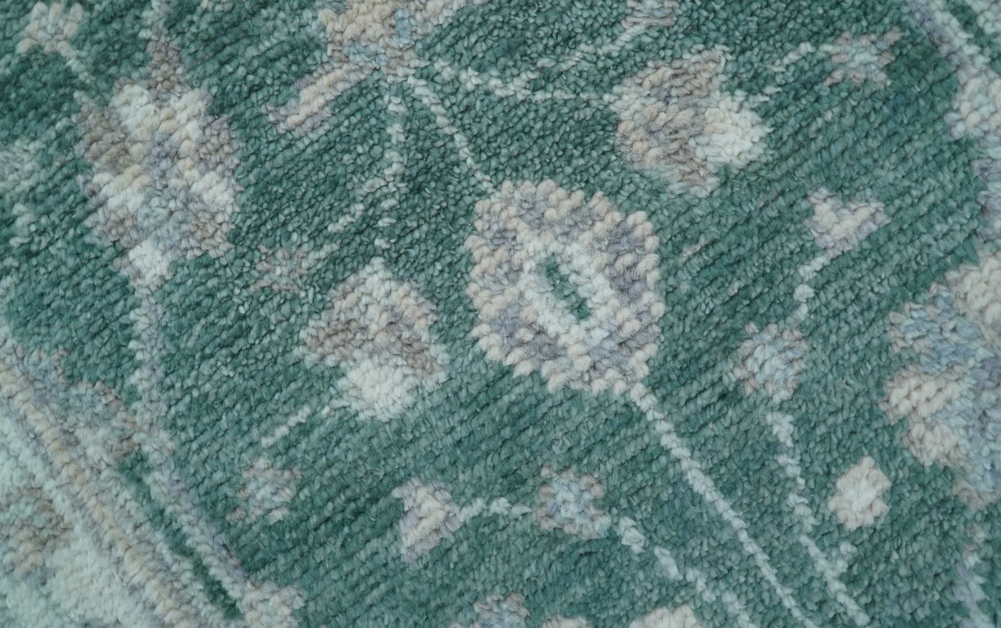 Bloom Traditional Oushak Design Teal 2.6x8.6 Hand Knotted Wool Rug - Image 5