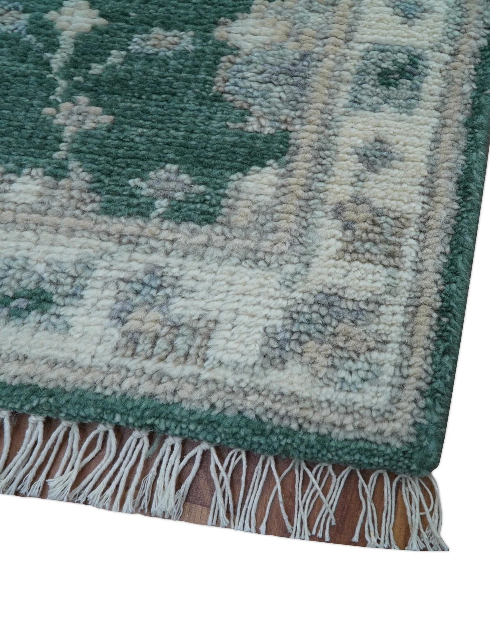 Bloom Traditional Oushak Design Teal 2.6x8.6 Hand Knotted Wool Rug - Image 8