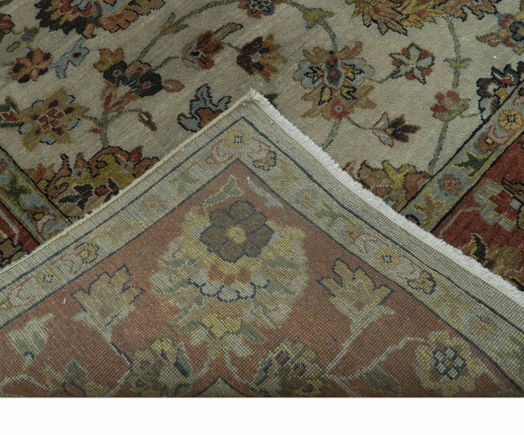 Traditional Heriz Design Beige And Brown  6x9 Hand Knotted Wool Area Rug - Image 5