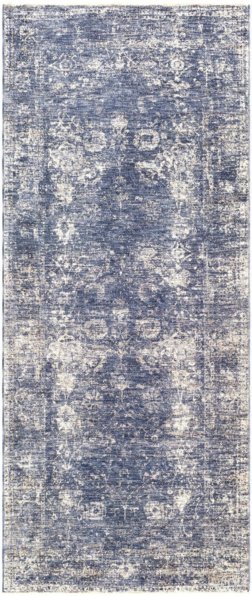 Traditional Persian Design Blue Machine Woven Area Rug - Image 7