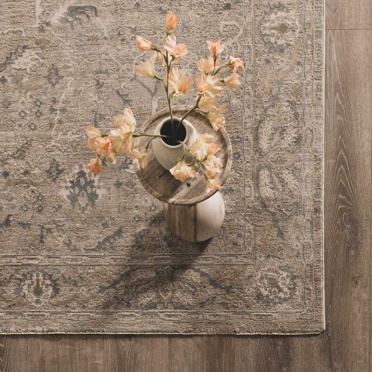 Traditional Persian Gray Machine Woven Rug - Image 10