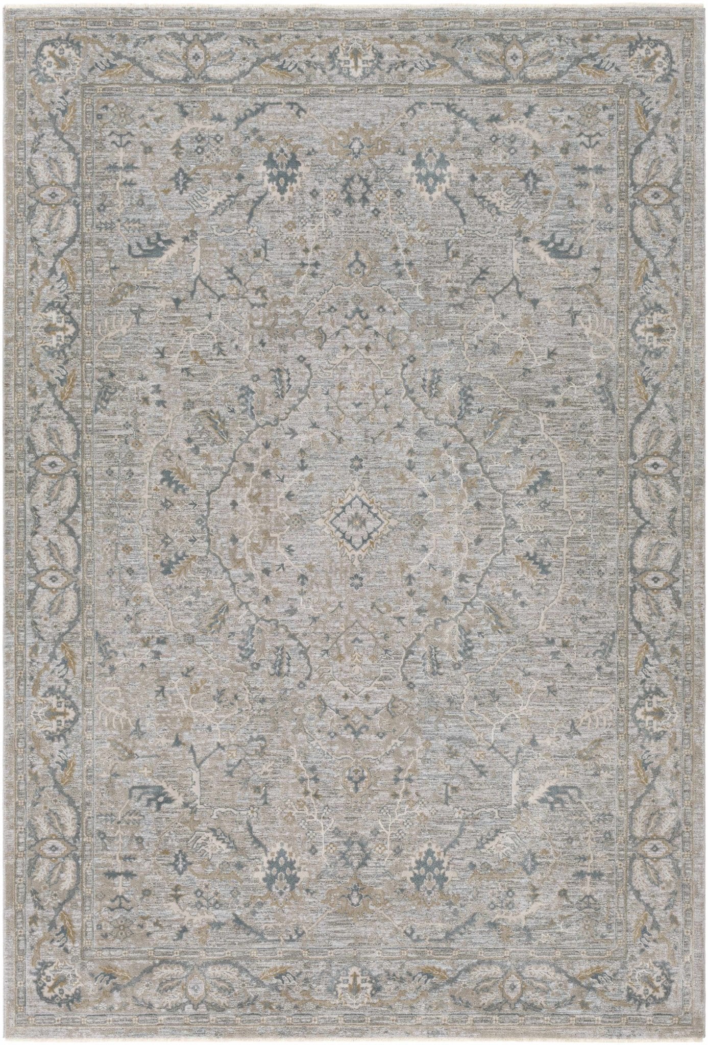 Traditional Persian Gray Machine Woven Rug - Image 20