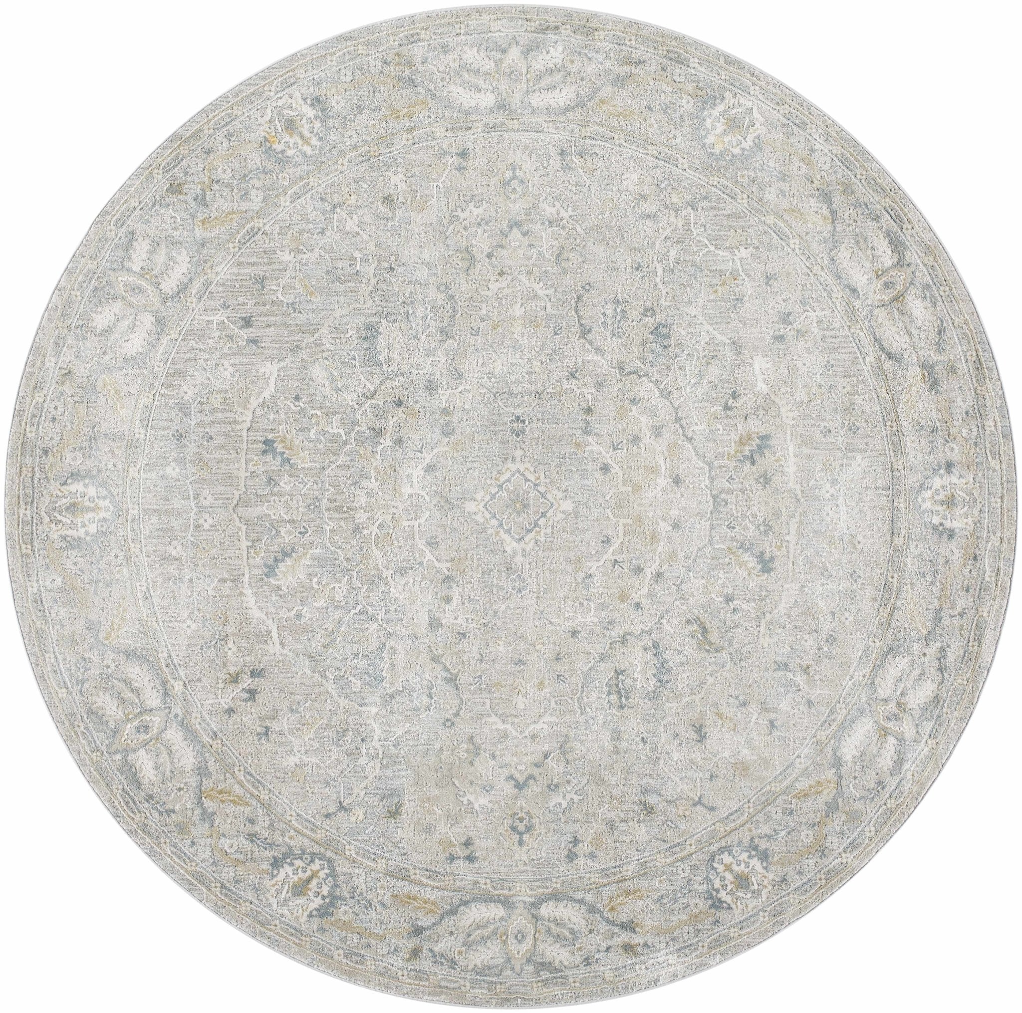 Traditional Persian Gray Machine Woven Rug - Image 21
