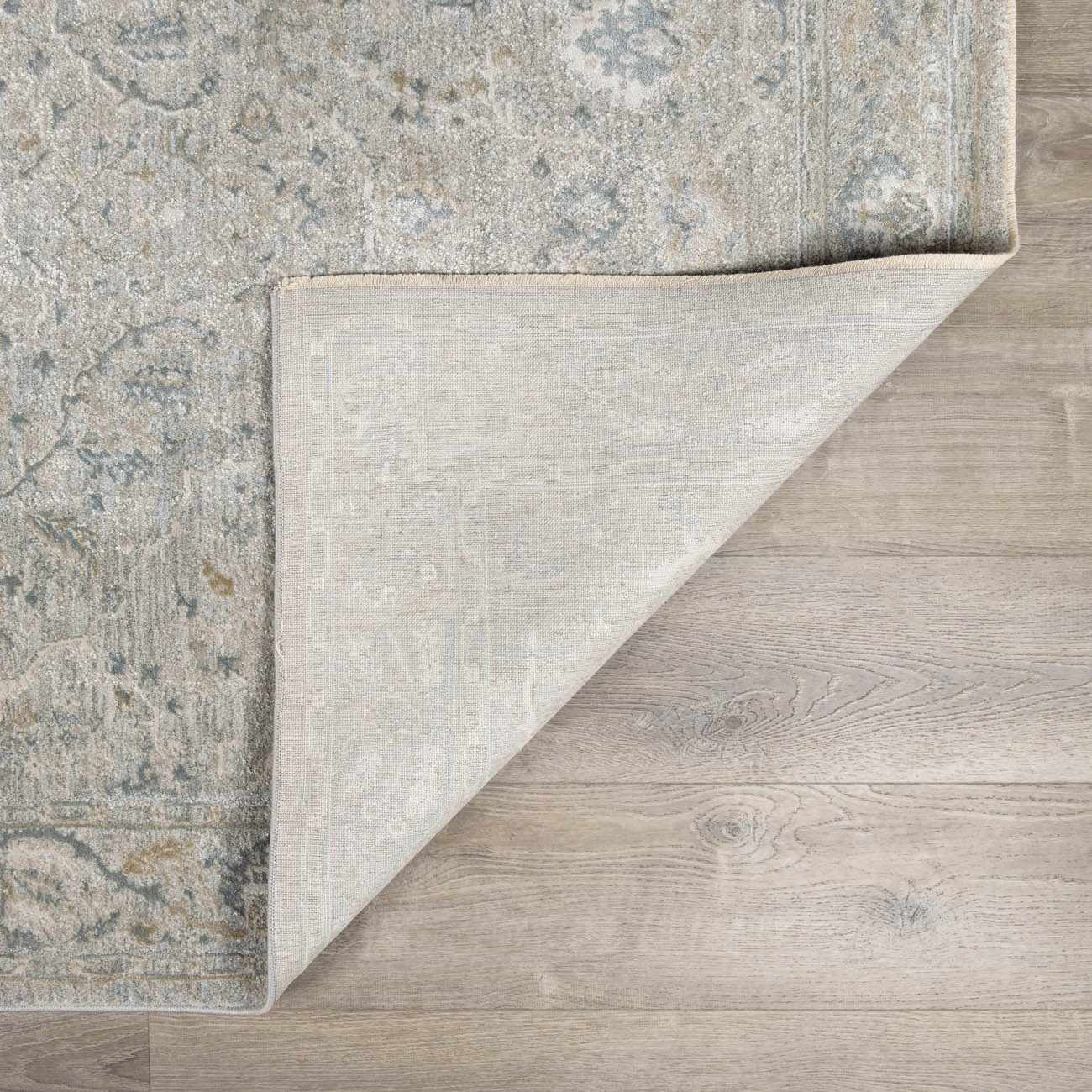 Traditional Persian Gray Machine Woven Rug - Image 6