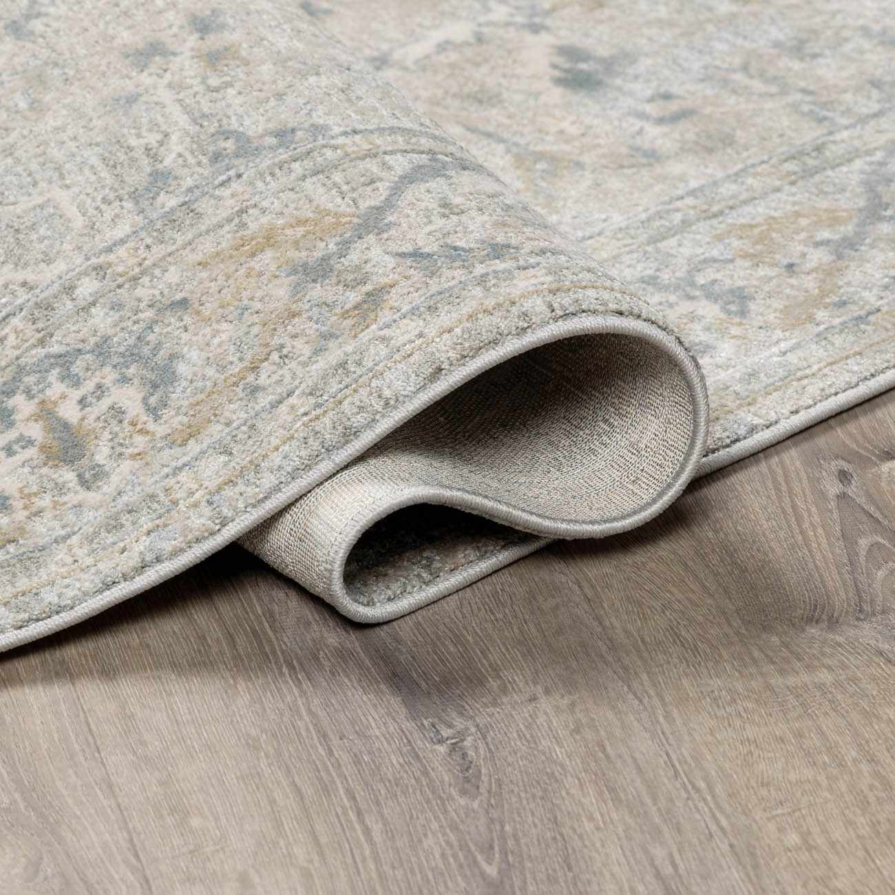 Traditional Persian Gray Machine Woven Rug - Image 7