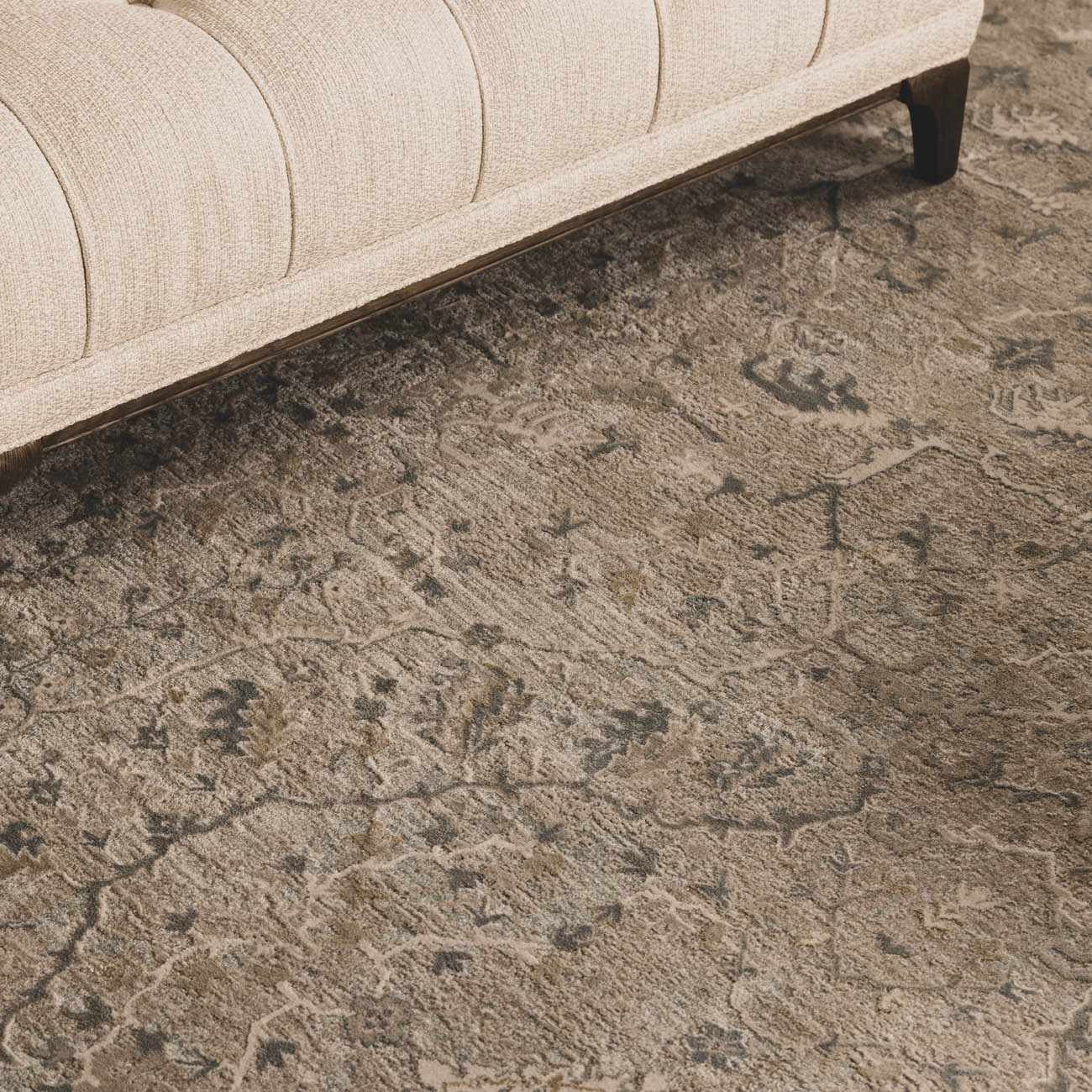 Traditional Persian Gray Machine Woven Rug - Image 9