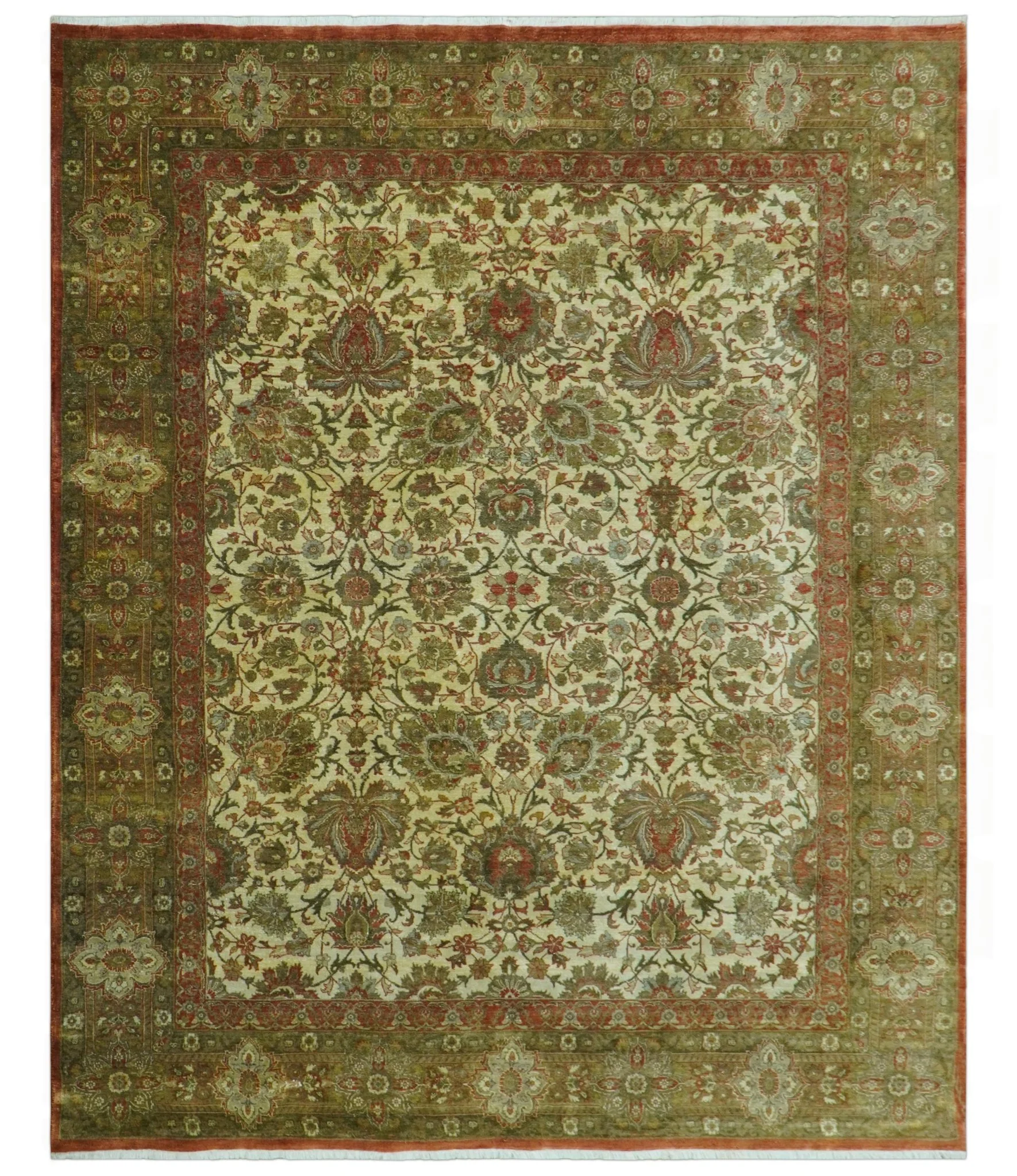 Traditional Fine Serapi Design Beige And Brown Hand Knotted 8x10 Wool Area Rug - Image 10