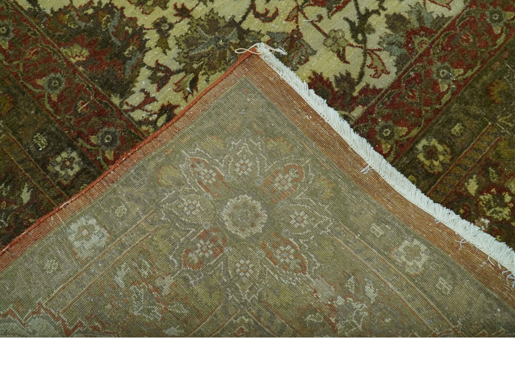 Traditional Fine Serapi Design Beige And Brown Hand Knotted 8x10 Wool Area Rug - Image 6