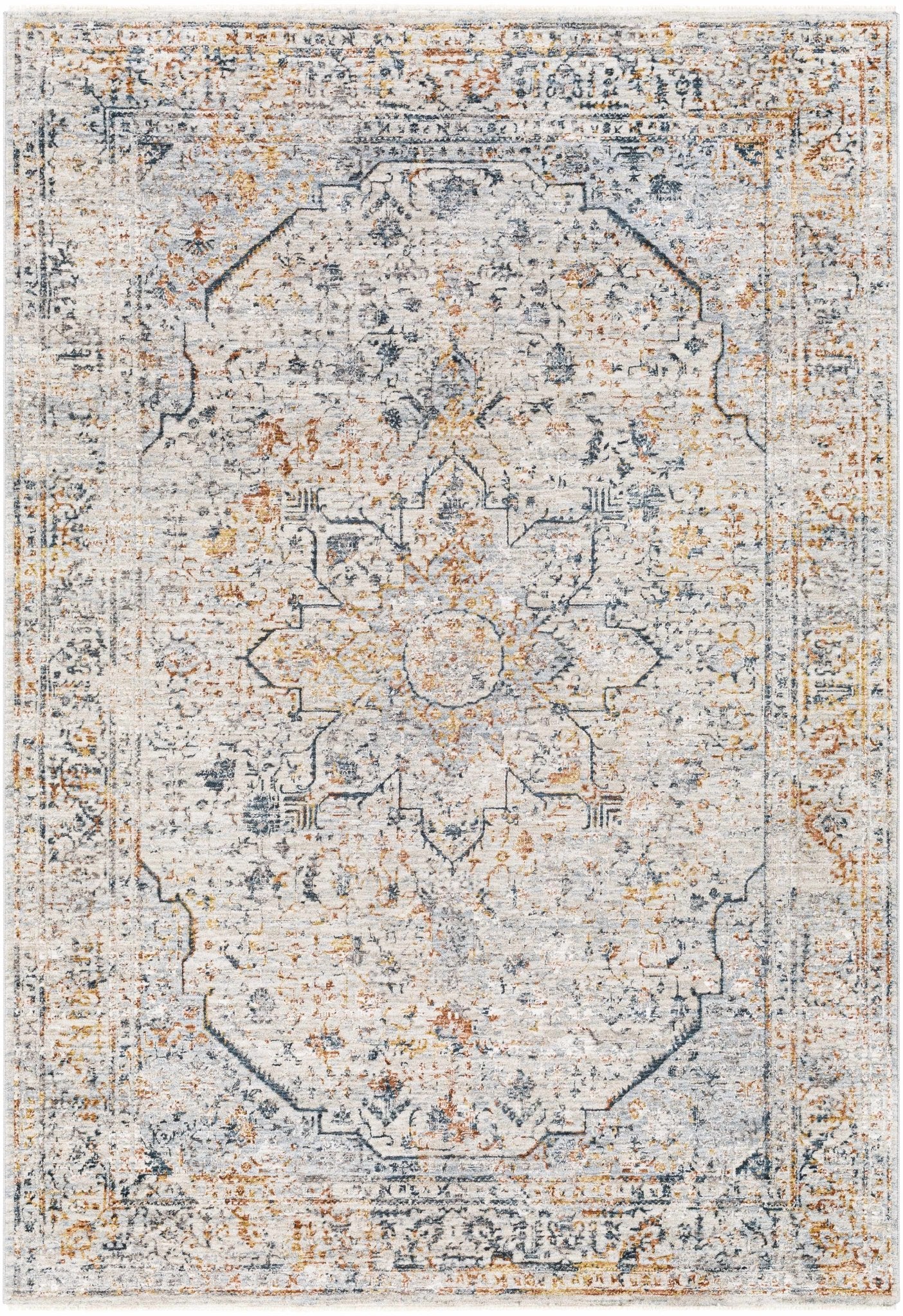 Traditional Style Beige And Gray Rug - Image 2