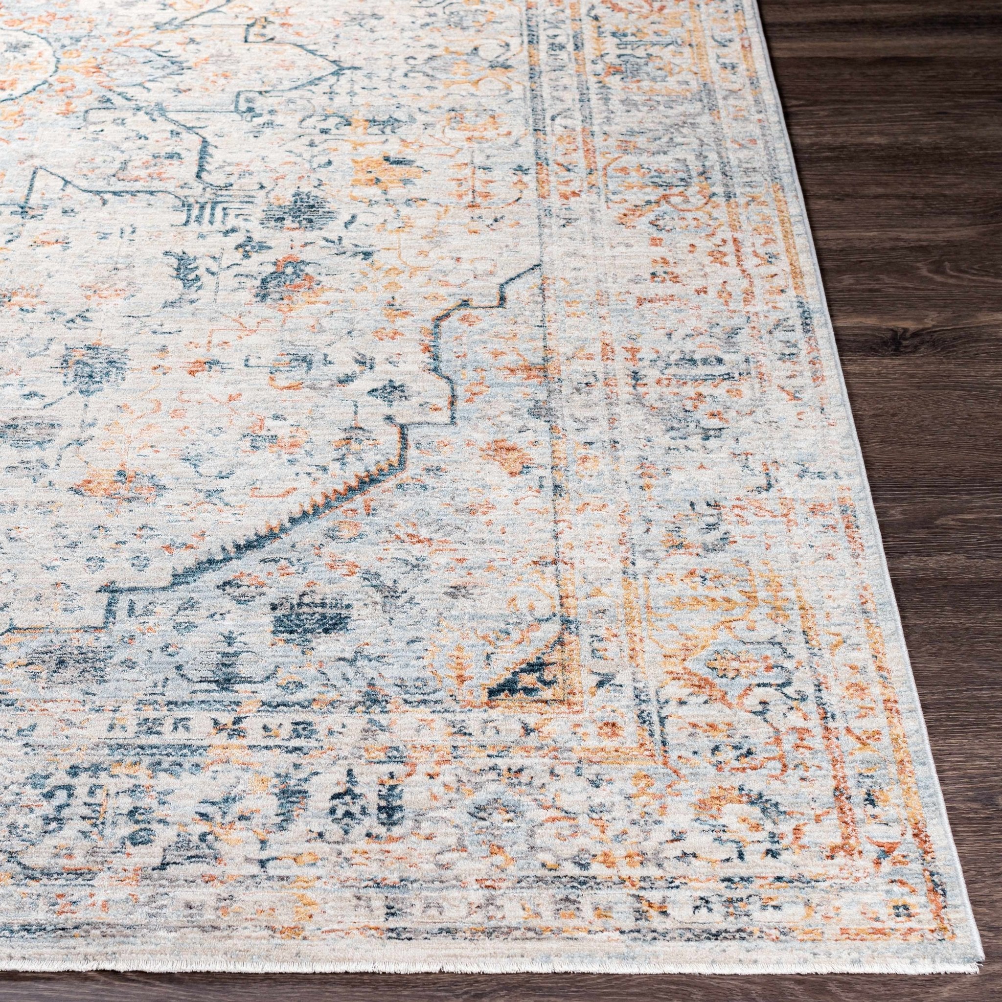 Traditional Style Beige And Gray Rug - Image 4